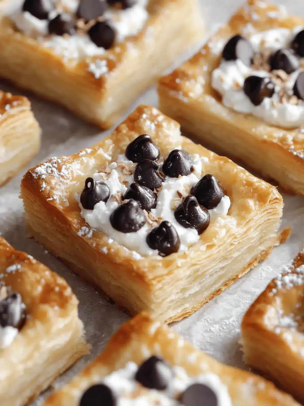 Ricotta Chocolate Chip Pastry Squares: Irresistibly Flaky Treats 3 Ricotta Chocolate Chip Pastry Squares