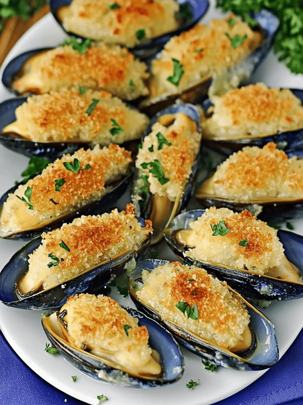 Irresistible Stuffed Baked Mussels with Creamy Garlic Bliss 4 Stuffed Baked Mussels