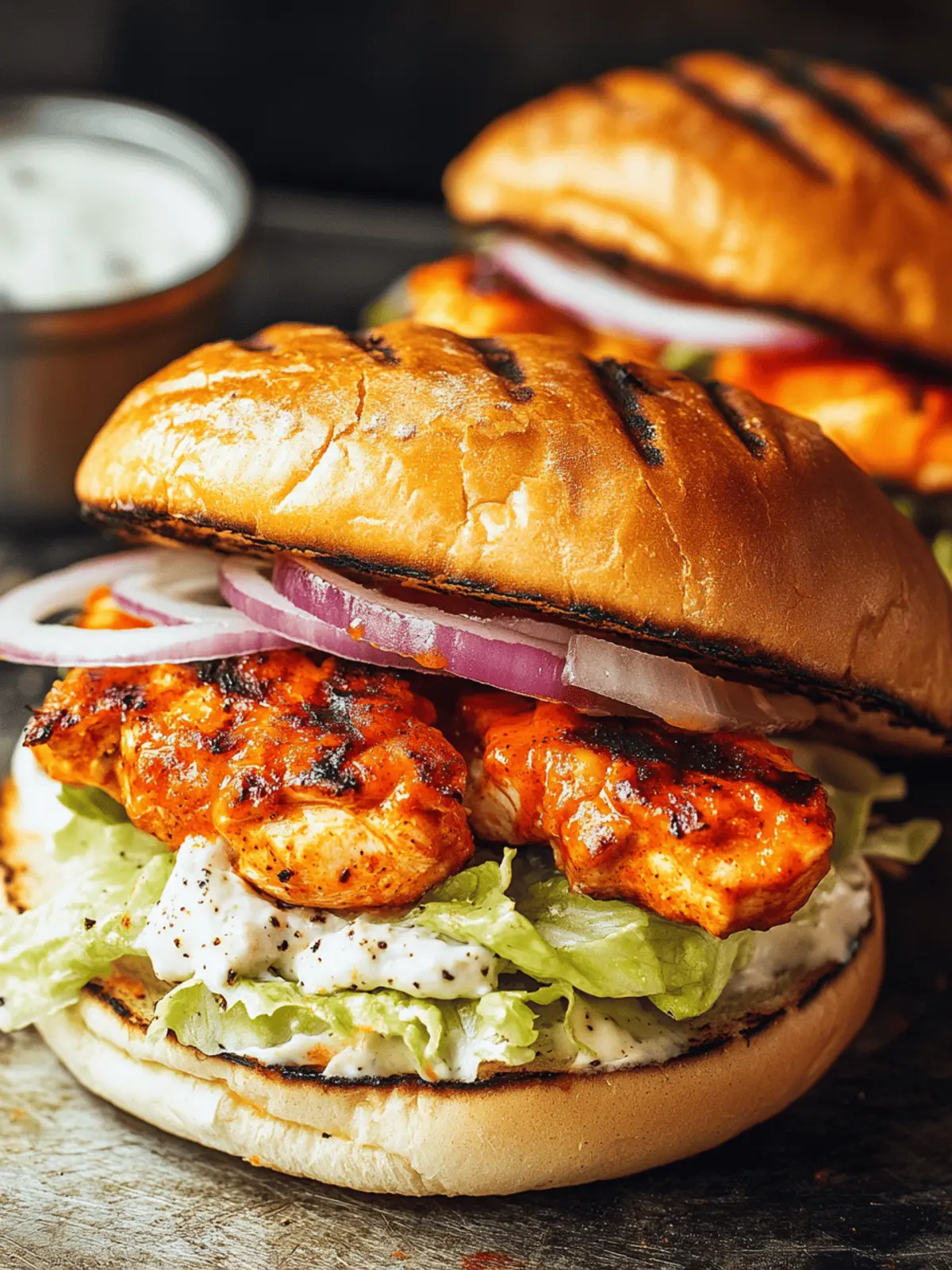 Grilled Buffalo Chicken Sandwiches with Crunchy Slaw Twist 3 Grilled Buffalo Chicken Sandwiches