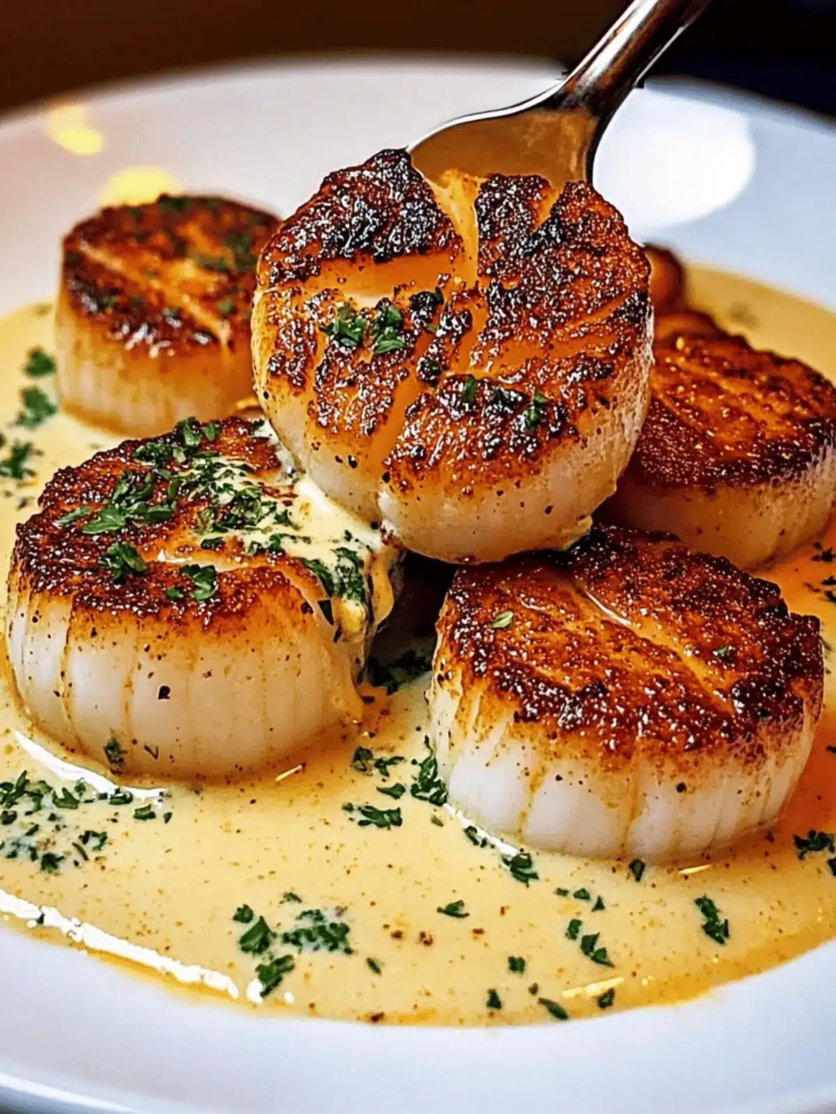 Seared Scallops with Spicy Cajun Cream Sauce in 30 Minutes 4 Seared Scallops with Spicy Cajun Cream Sauce