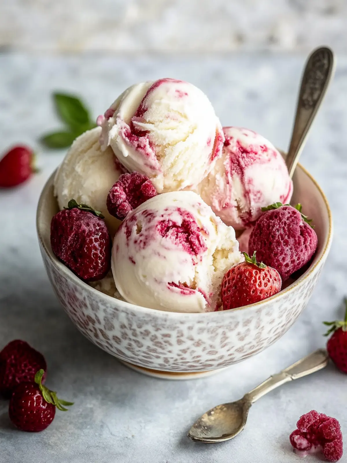 Indulge in Creamy Mascarpone Ice Cream with Strawberry Swirl 2 Mascarpone Ice Cream