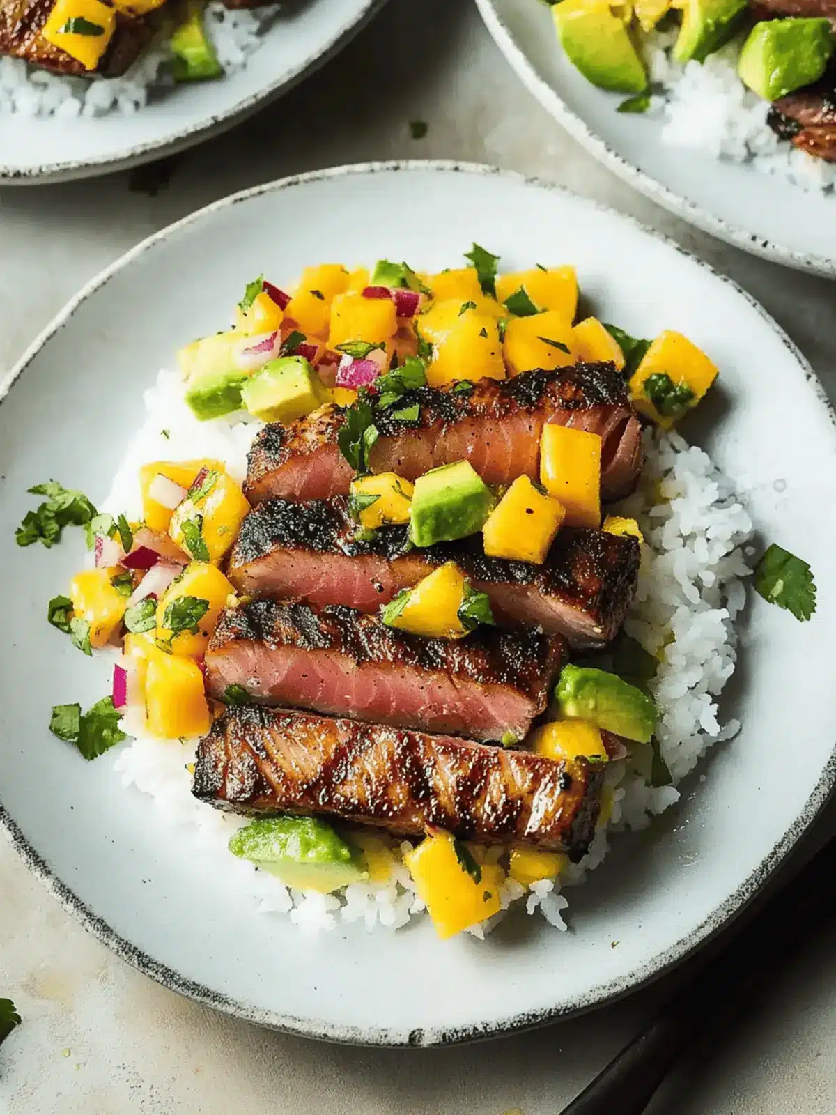 Blackened Tuna Steaks with Mango Avocado Salsa: A Summer Feast 2 Blackened Tuna Steaks with Mango Avocado Salsa