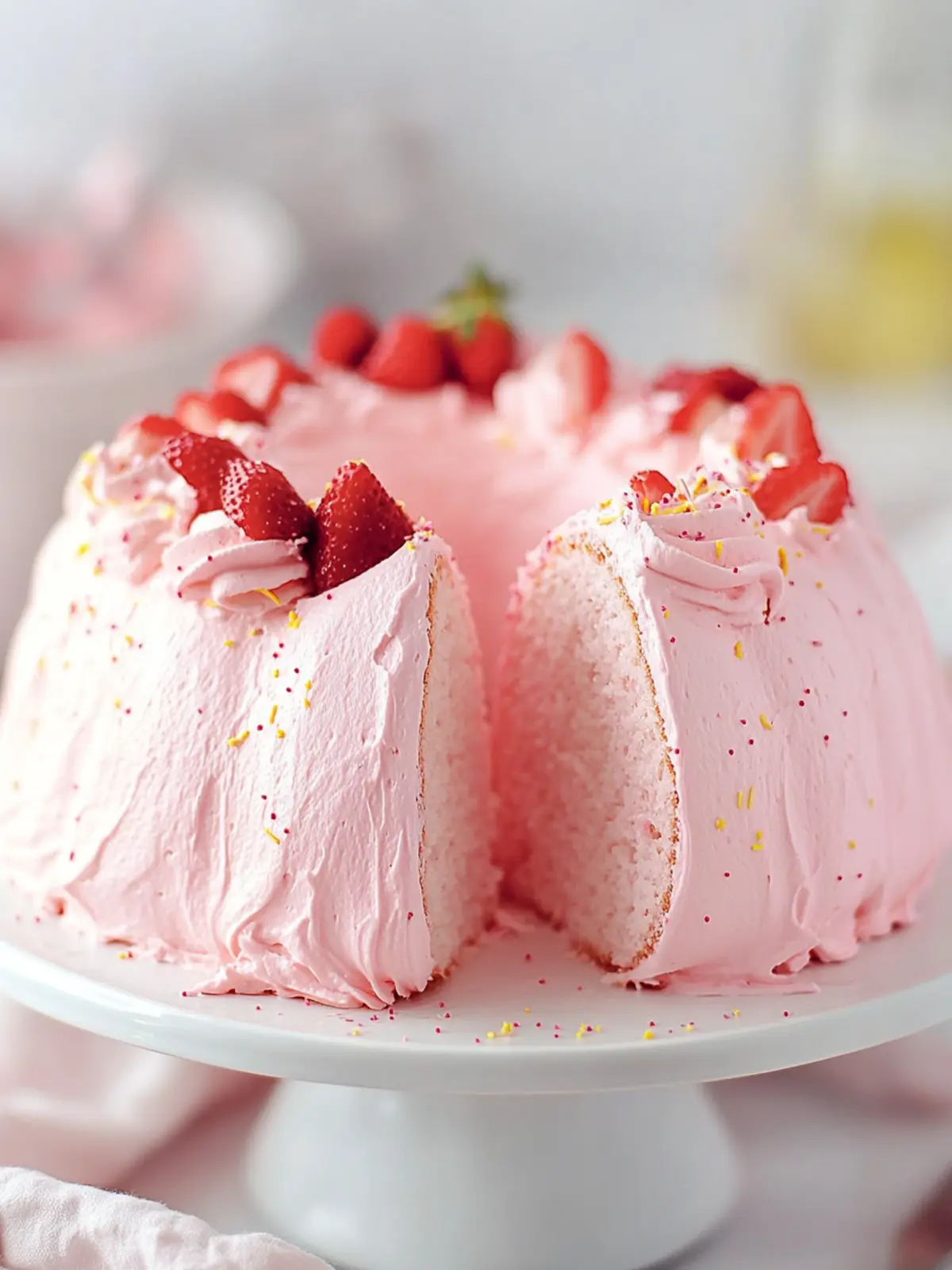 Delightful Pink Angel Food Cake for Sweet Celebrations 4 Pink Angel Food Cake