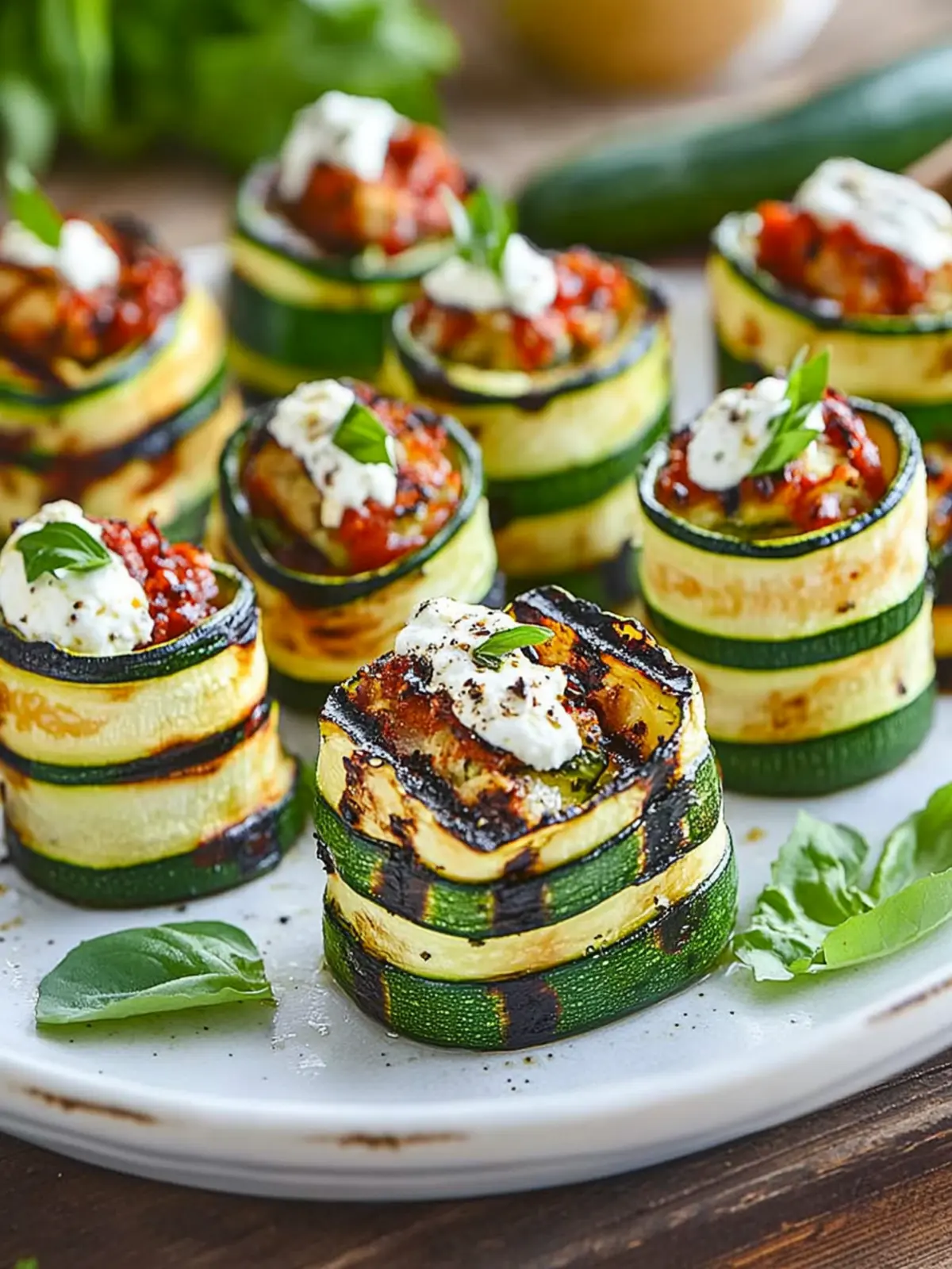Grilled Zucchini Rollups Stuffed with Creamy Ricotta Bliss 4 Grilled Zucchini Rollups Stuffed