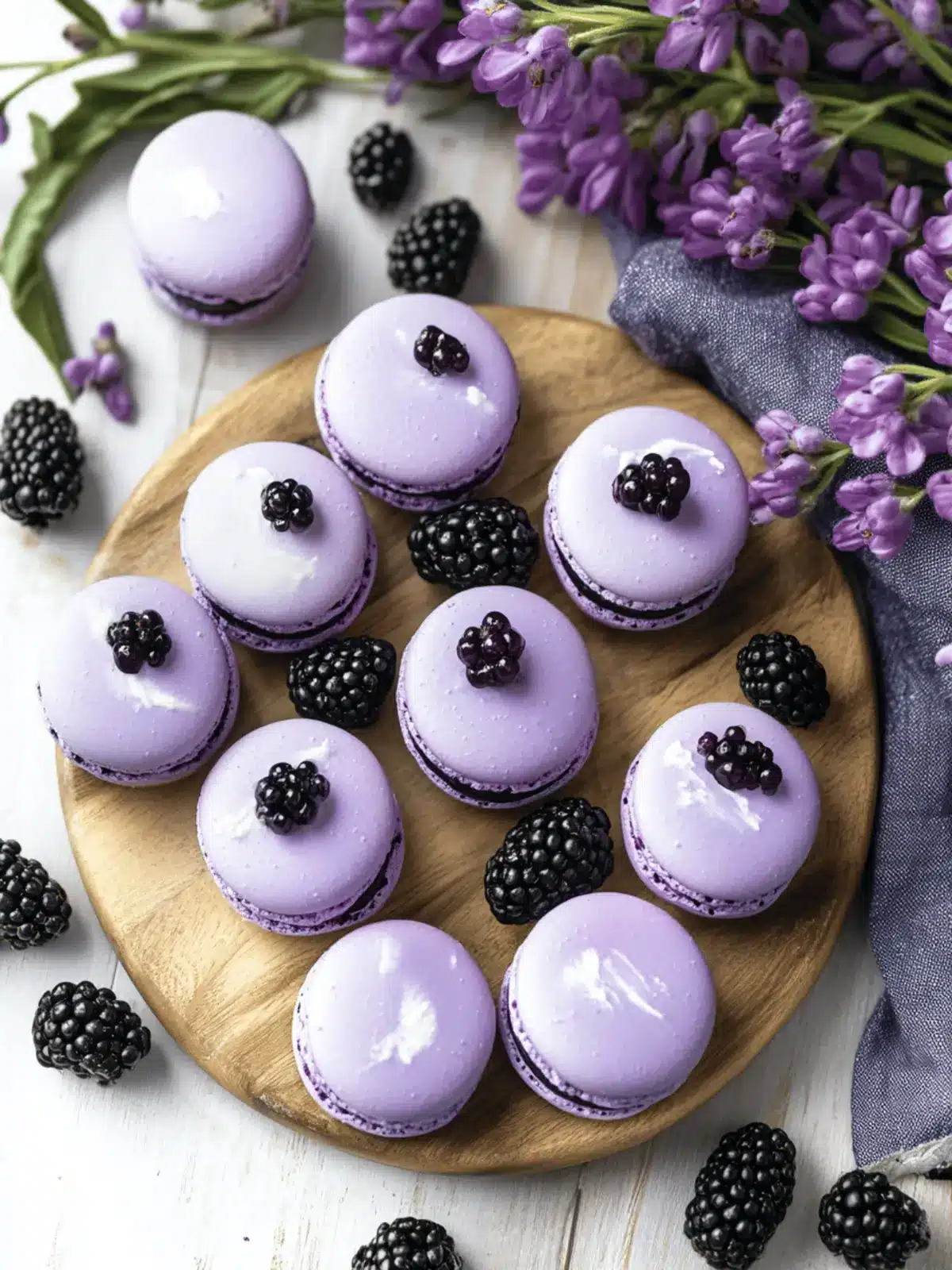 Blackberry Macarons: A Floral Treat to Brighten Your Day 2 Blackberry Macarons