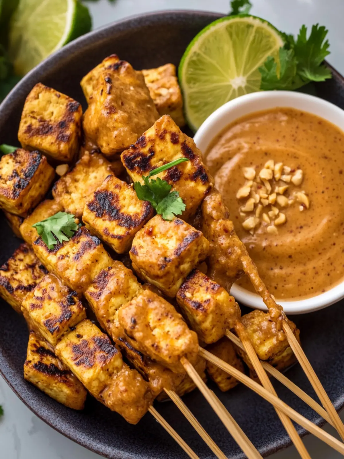 Irresistible Tofu Satay with Vegan Peanut Sauce Recipe 3 Tofu Satay with Vegan Peanut Sauce