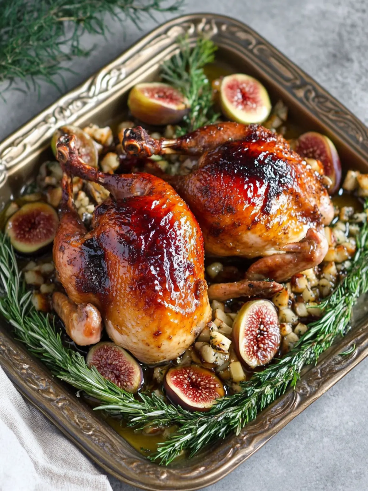 Fig Glazed Cornish Hens with Irresistible Barley Stuffing 4 Fig Glazed Cornish Hens
