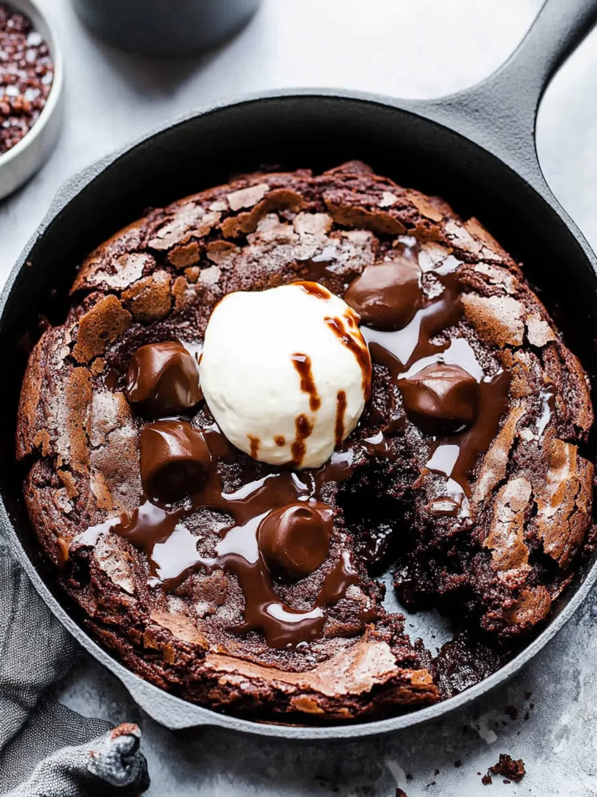 Delicious Brownie Skillet: Low-Cal, High-Protein Treat 2 Brownie Skillet