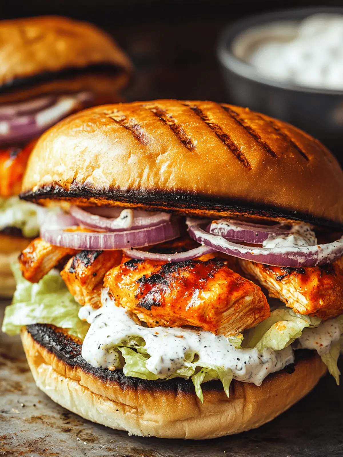 Grilled Buffalo Chicken Sandwiches with Crunchy Slaw Twist 2 Grilled Buffalo Chicken Sandwiches