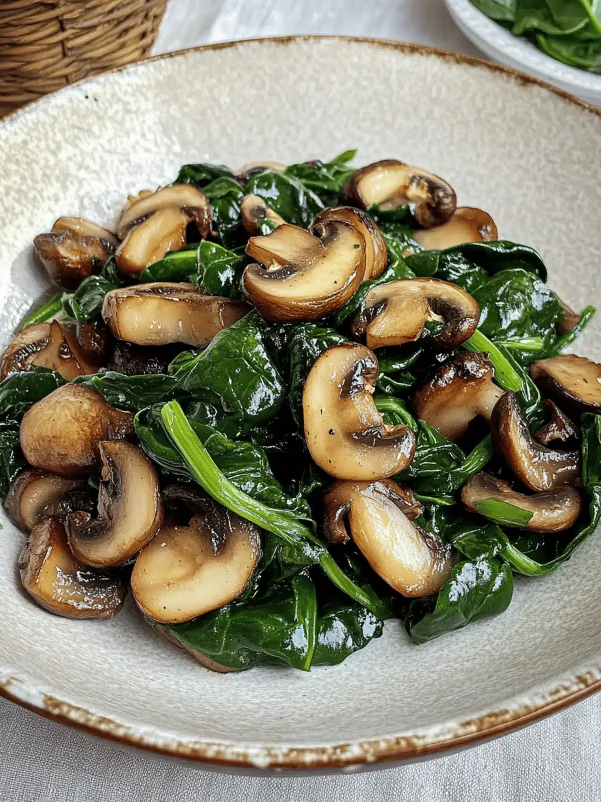 Saut ed Mushrooms with Spinach: Quick, Healthy Dinner Delight 4 Saut ed Mushrooms with Spinach