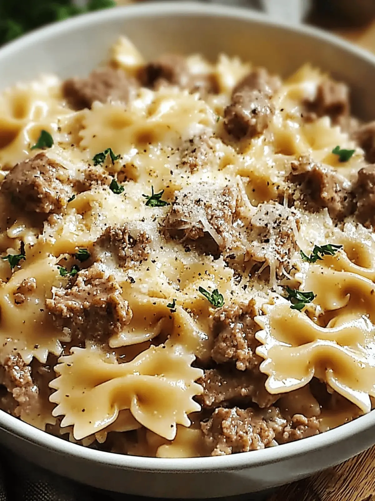 Creamy Parmesan Garlic Beef Bowtie Pasta in Just 30 Minutes 2 Creamy Parmesan Garlic Beef Bowtie Pasta