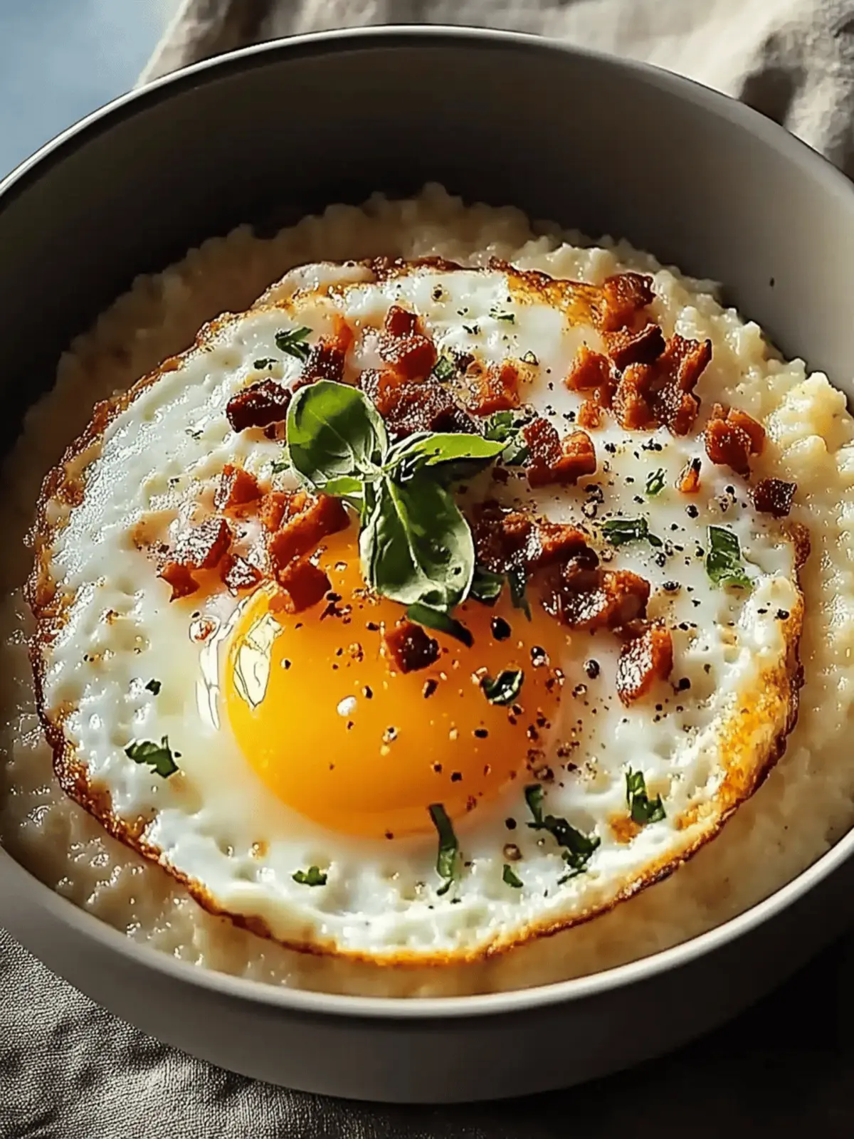 Creamy Cheesy Grits with Fried Egg: A Comfort Food Delight 2 Cheesy Grits with Fried Egg