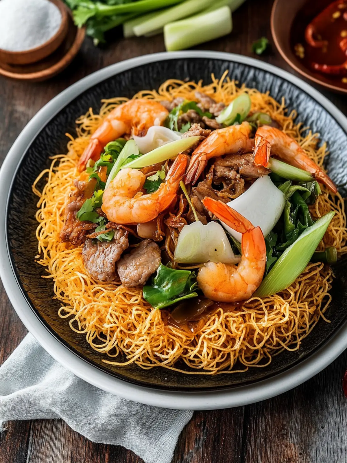 Savor the Crunch: Vietnamese Crispy Pan Fried Noodles Delight 3 Vietnamese Crispy Pan Fried Noodles