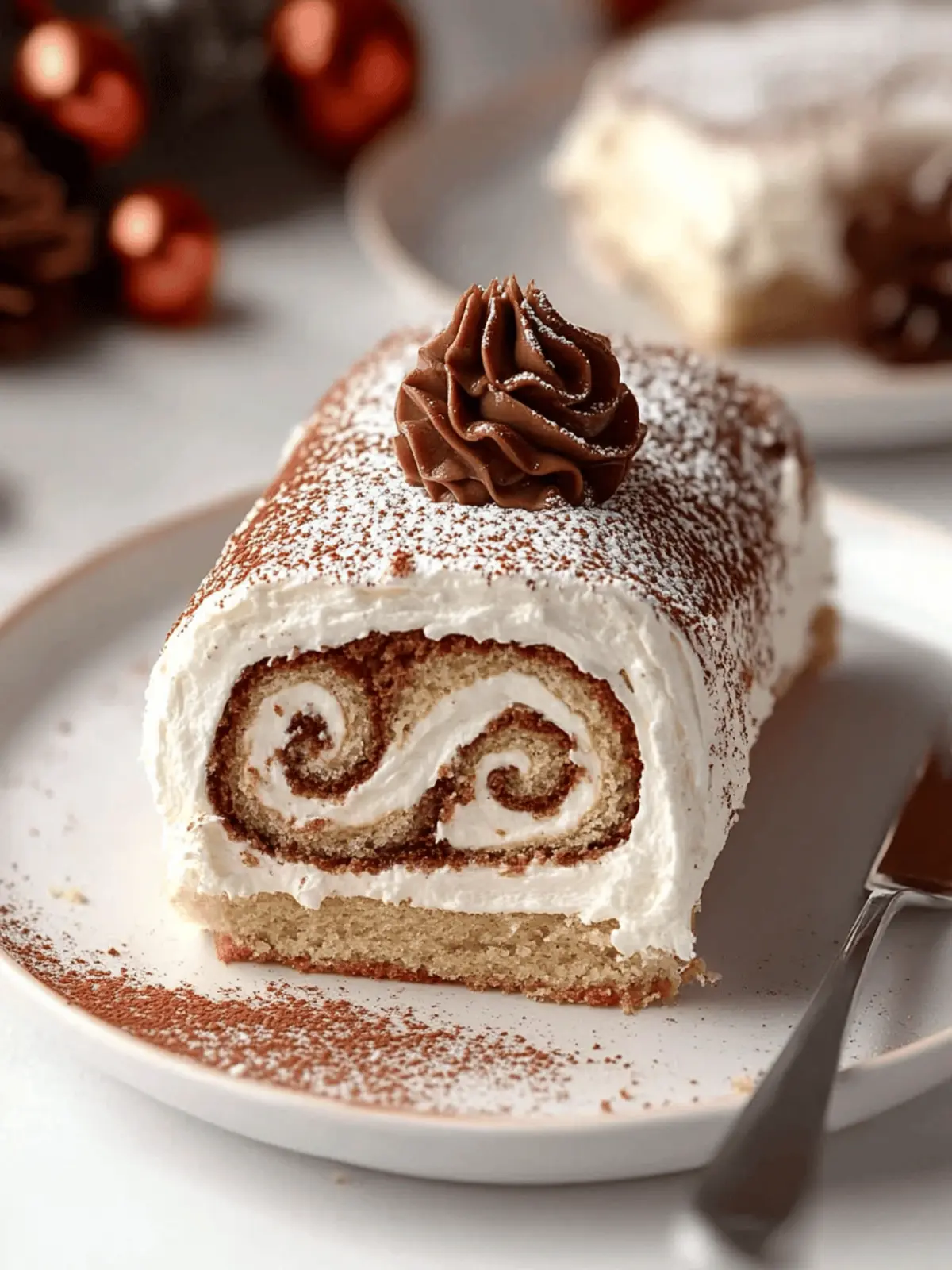 Decadent Tiramisu Yule Log Cake for Holiday Celebrations 3 Tiramisu Yule Log Cake