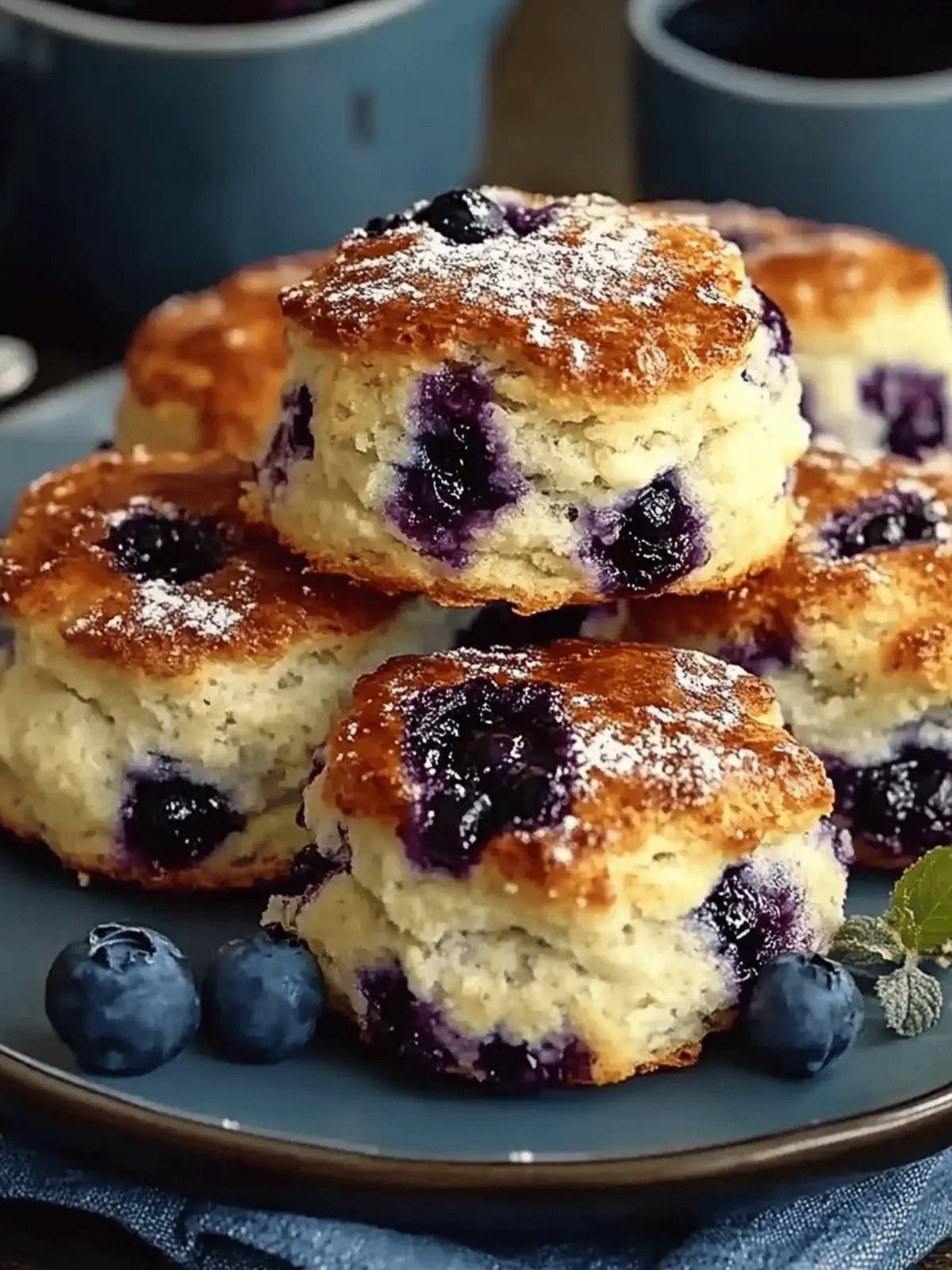 Blueberry Biscuits: Flaky Treats with a Tangy Lemon Glaze 9 Blueberry Biscuits