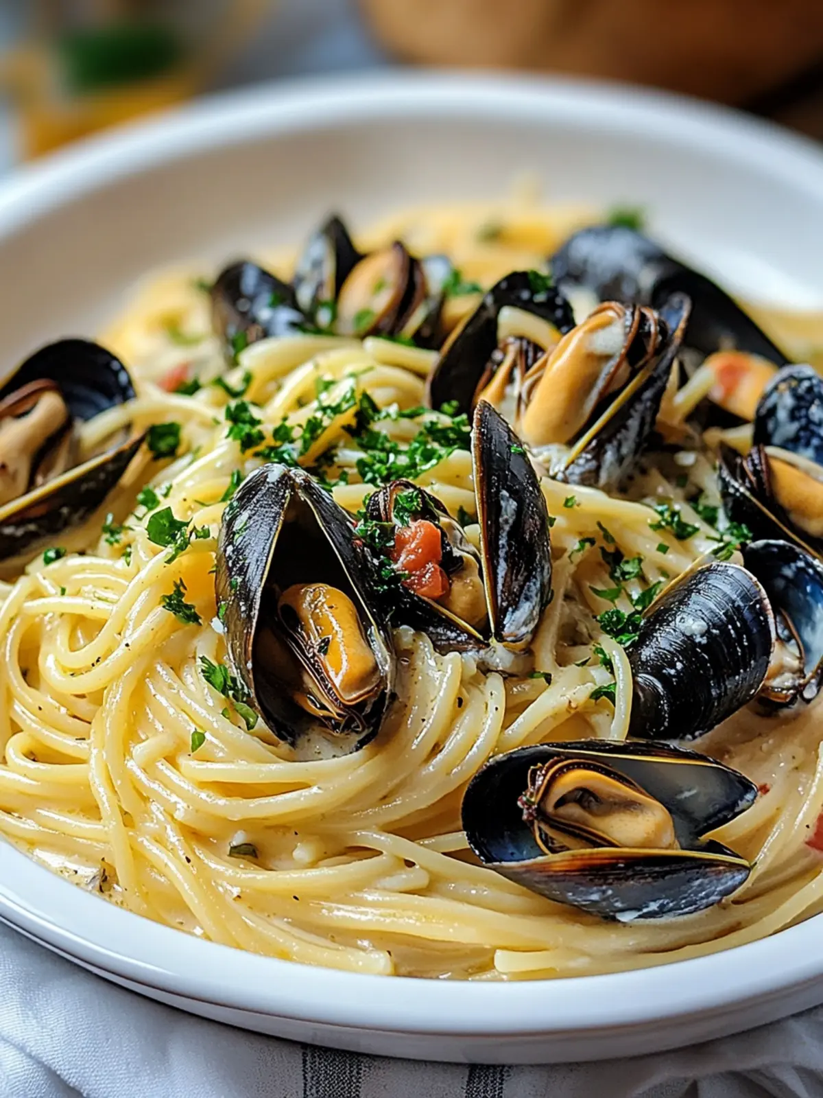 Indulge in Creamy Garlic Mussels and Spaghetti Delight 4 Creamy Garlic Mussels and Spaghetti