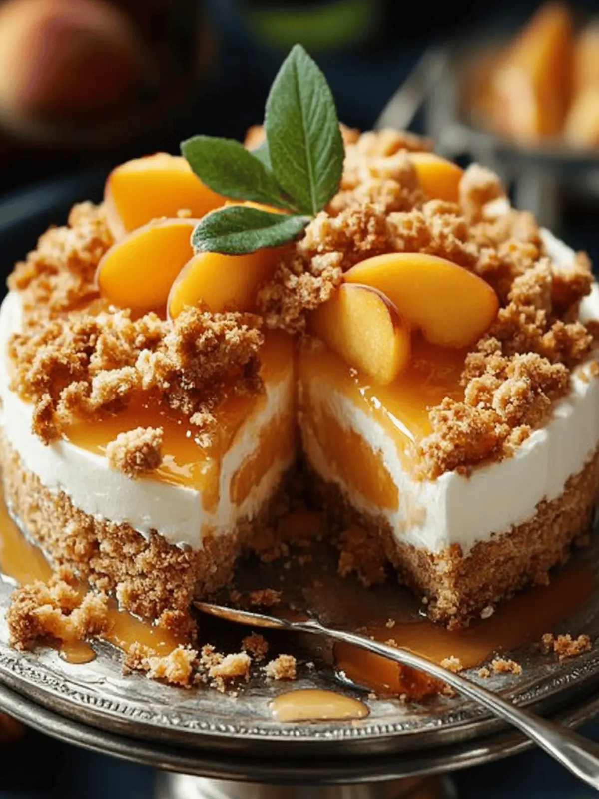 Bourbon Peach Streusel Cheesecake for Summer Bliss 4 Peach Streusel Cheesecake