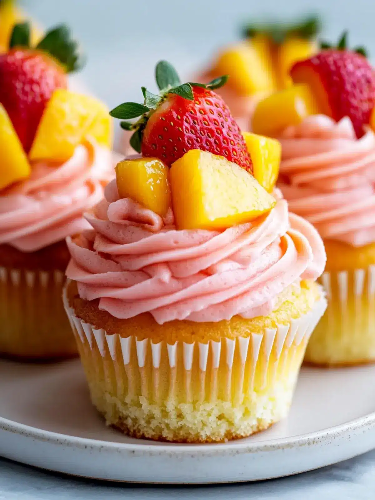 Delightful Mango Strawberry Sunset Cupcakes for Any Occasion 3 Mango Strawberry Sunset Cupcakes