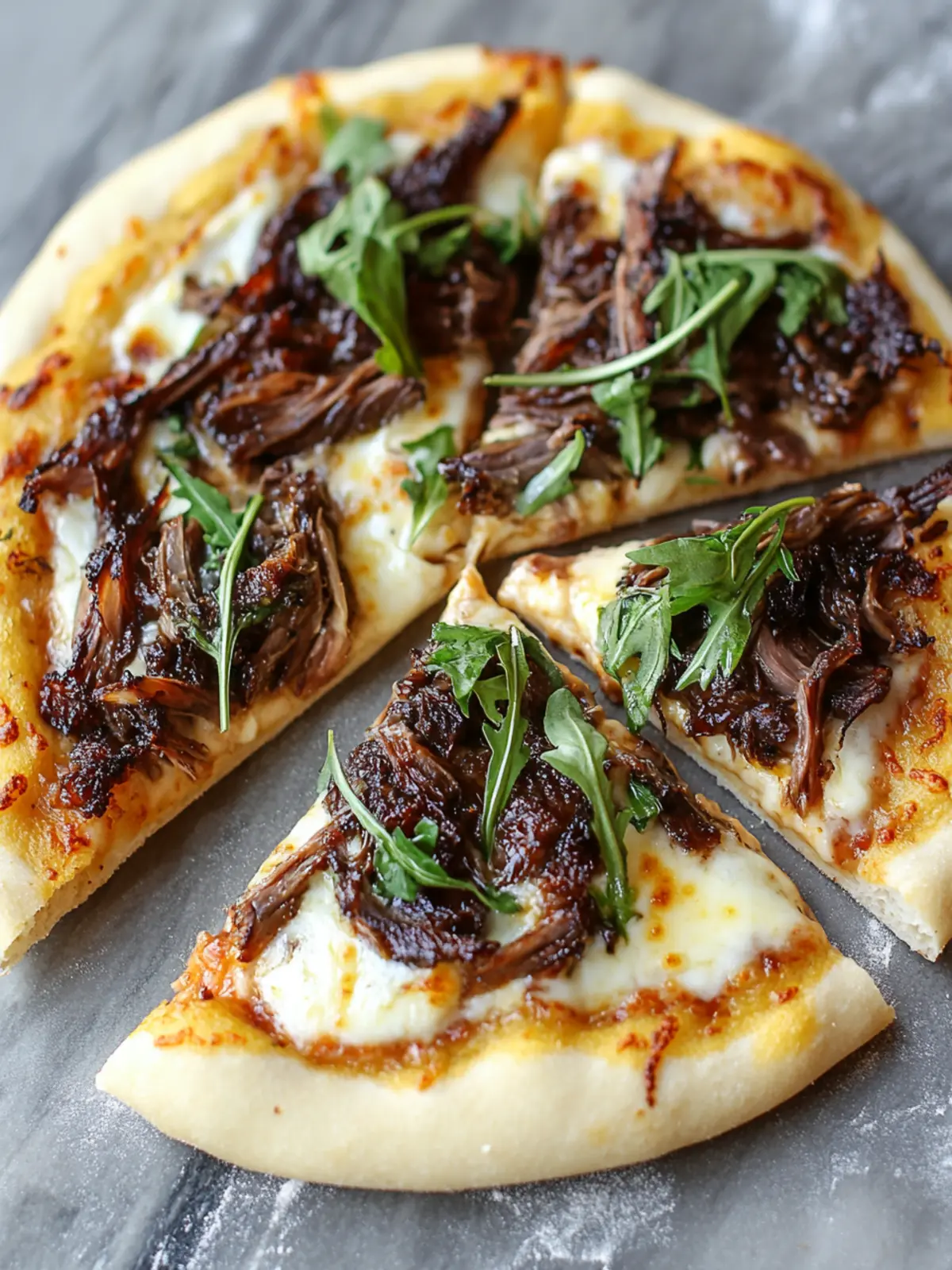 Savory Short Rib Pizza with Irresistible Smoked Gouda Cream Sauce 2 Short Rib Pizza with Smoked Gouda Cream Sauce