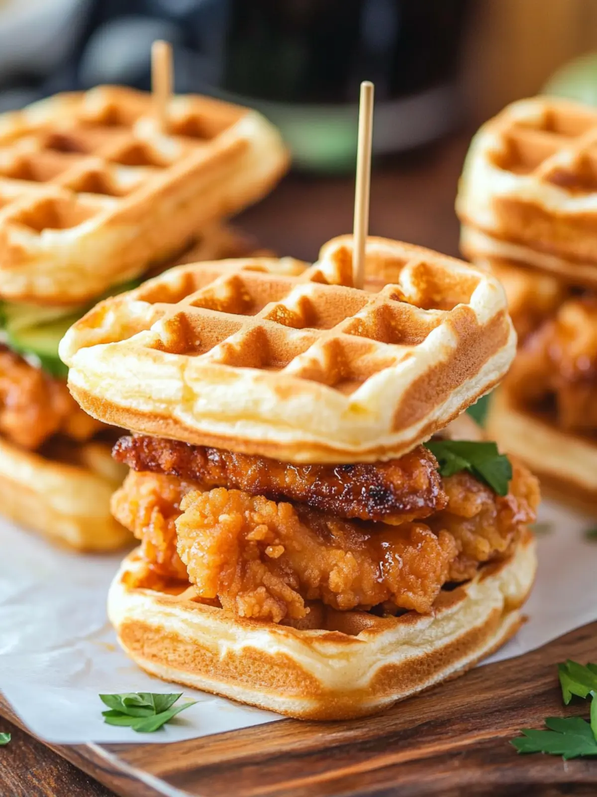 Irresistible Chicken and Waffle Sliders with Sweet Buttermilk Bliss 2 Chicken and Waffle Sliders