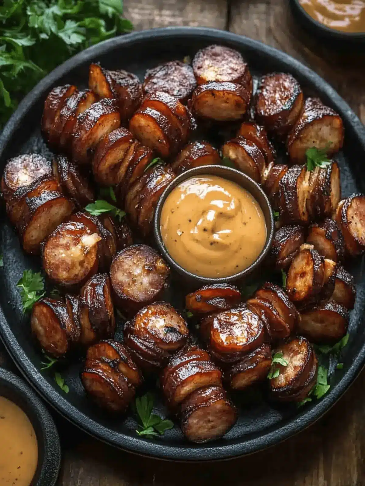 Irresistible Spicy Sriracha Hasselback Kielbasa Bites Recipe 3 Spicy Sriracha Hasselback Kielbasa Bites