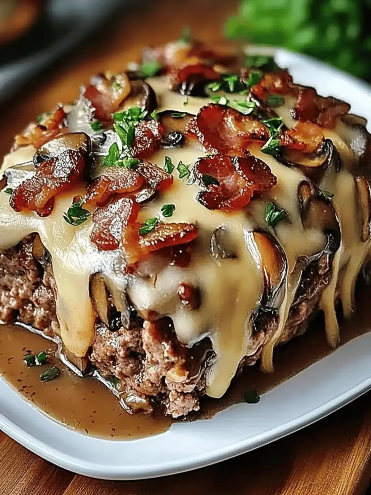 Sumptuous Bacon Mushroom Swiss Cheese Meatloaf Delight 4 Bacon Mushroom Swiss Cheese Meatloaf