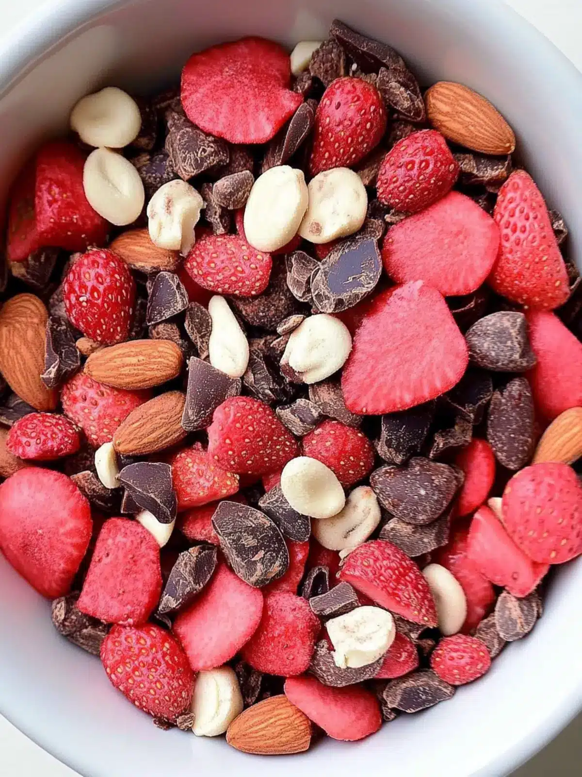 Delicious Chocolate-Covered Strawberry Trail Mix in 5 Minutes 4 Chocolate-Covered Strawberry Trail Mix