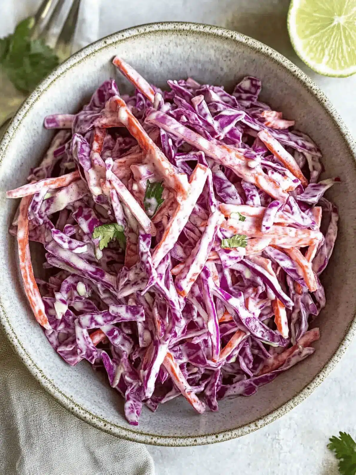 Zesty Purple Cabbage Coleslaw Ready in 15 Minutes! 4 Purple Cabbage Coleslaw