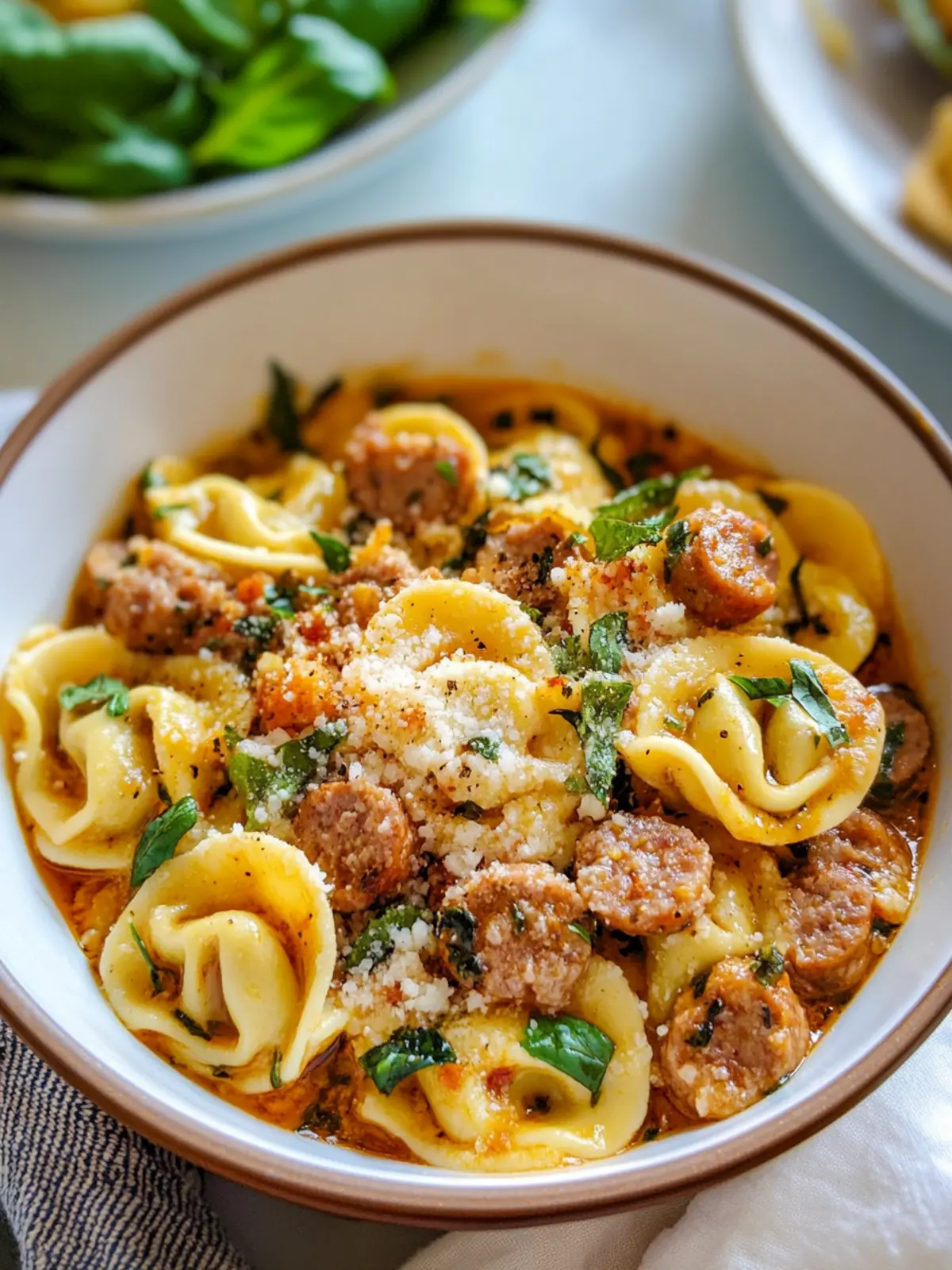 Easy Crockpot Cheese Tortellini and Sausage Delight! 2 Crockpot Cheese Tortellini and Sausage