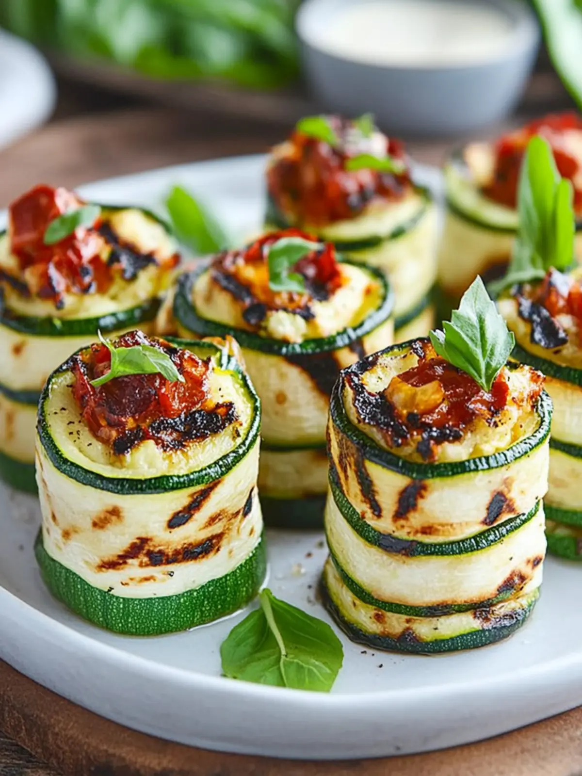 Grilled Zucchini Rollups Stuffed with Creamy Ricotta Bliss 3 Grilled Zucchini Rollups Stuffed