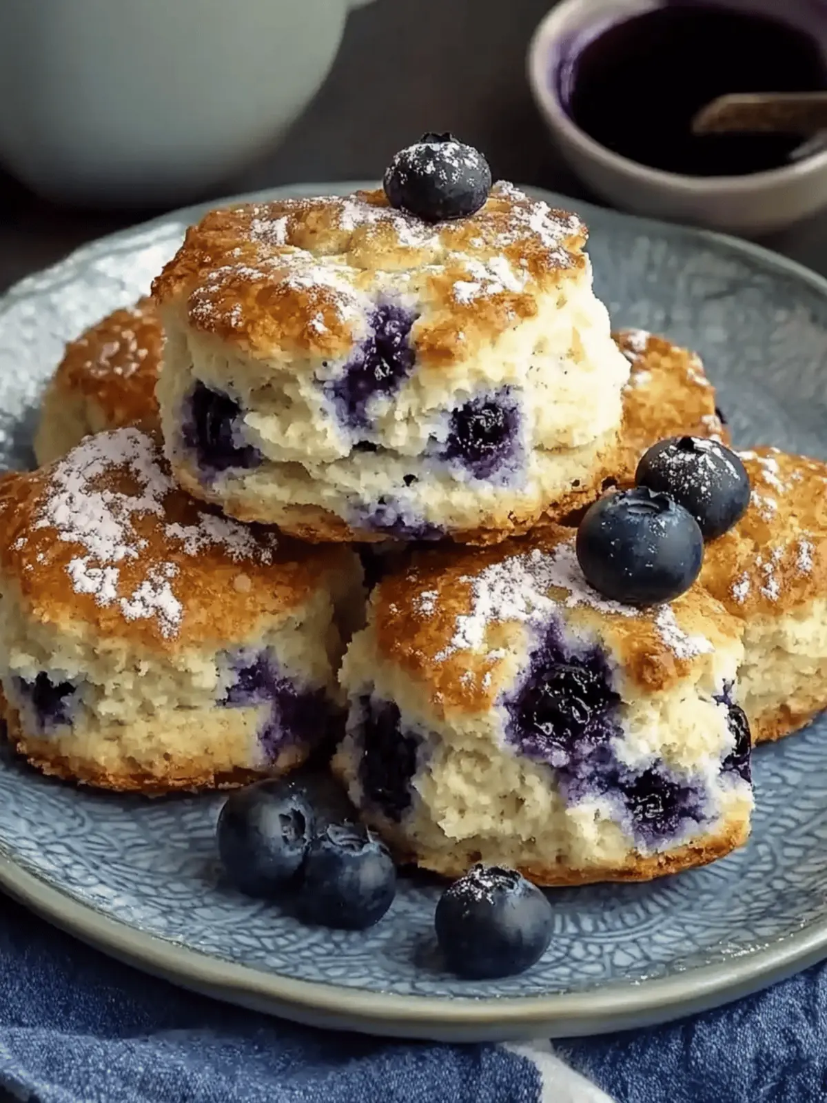 Blueberry Biscuits: Flaky Treats with a Tangy Lemon Glaze 8 Blueberry Biscuits