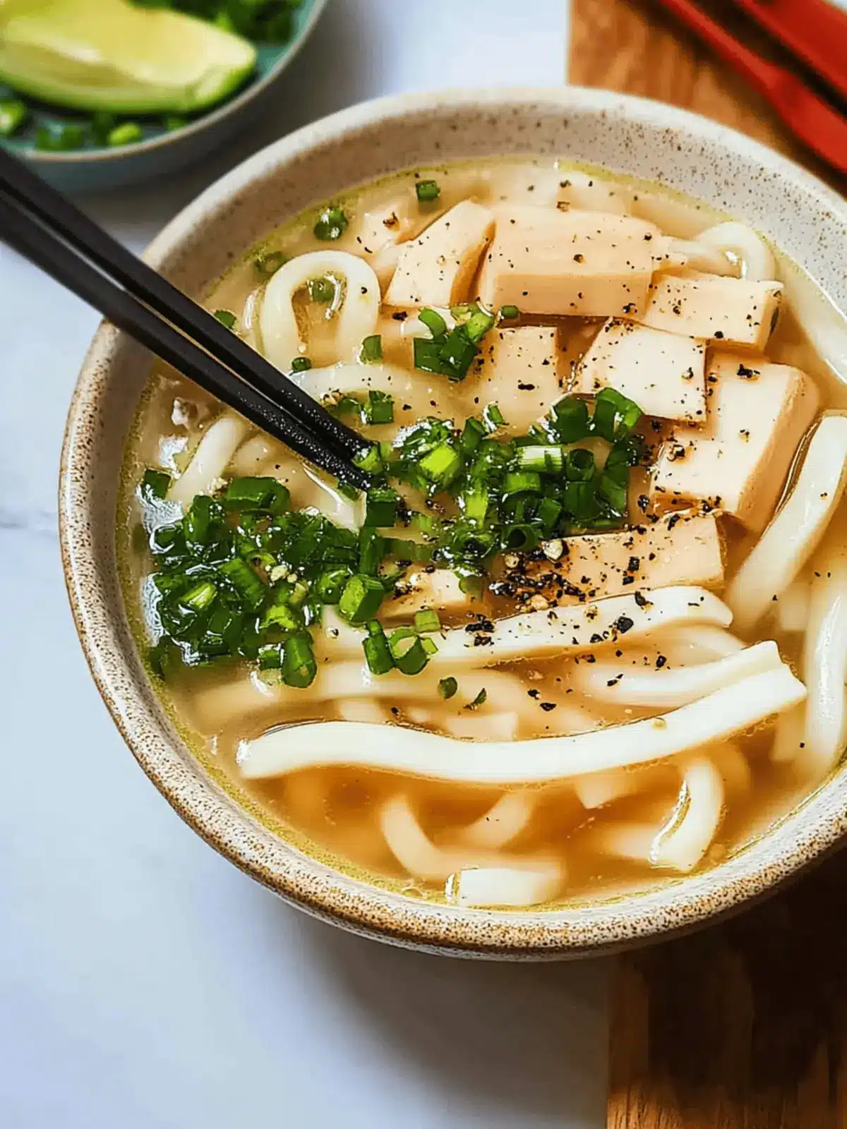 Velvety Thick Noodles Soup with Savory Pork and Herbs 4 Thick Noodles Soup