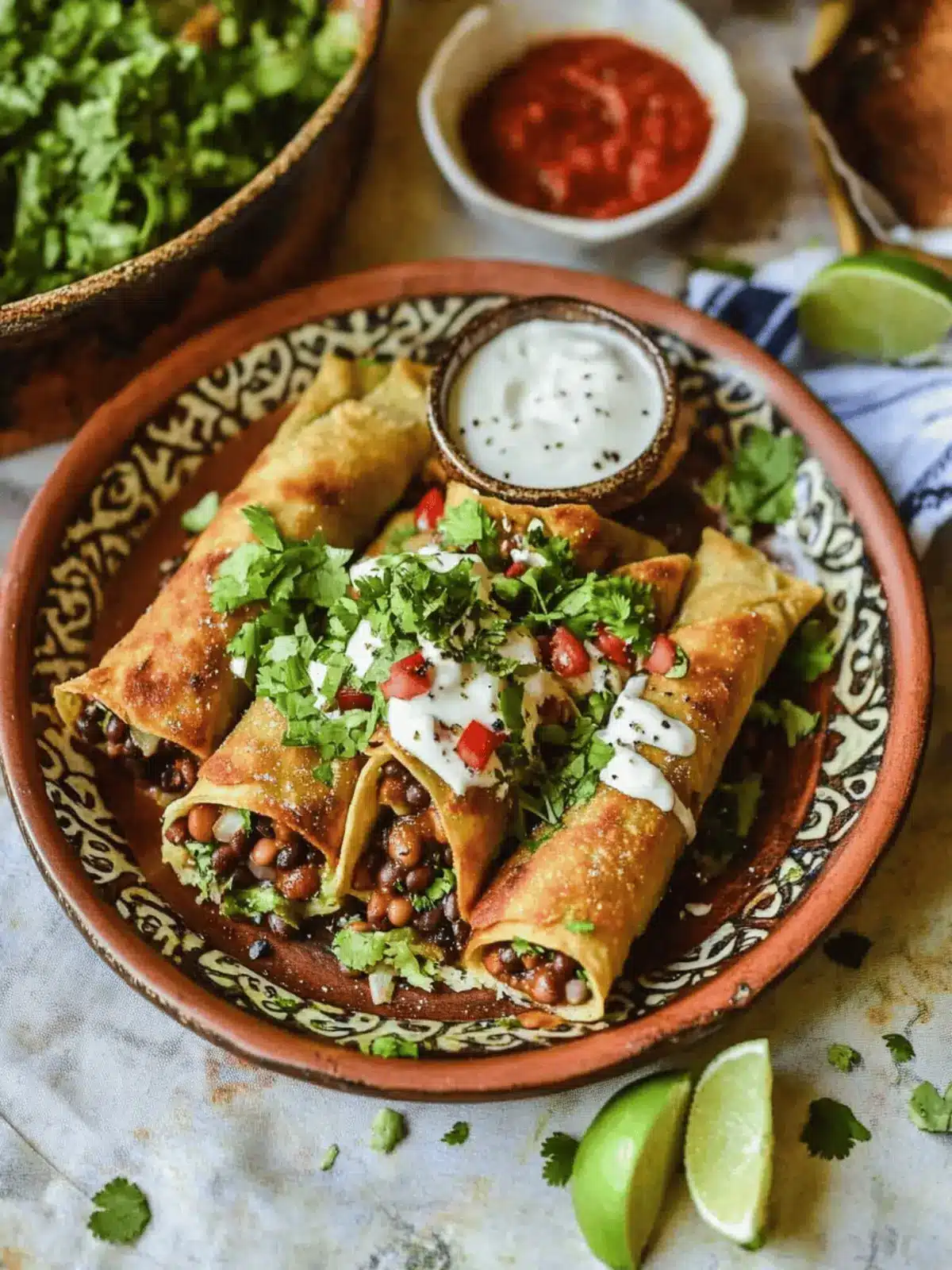 Crispy Black Bean Flautas for Quick Vegan Comfort Food 2 Black Bean Flautas