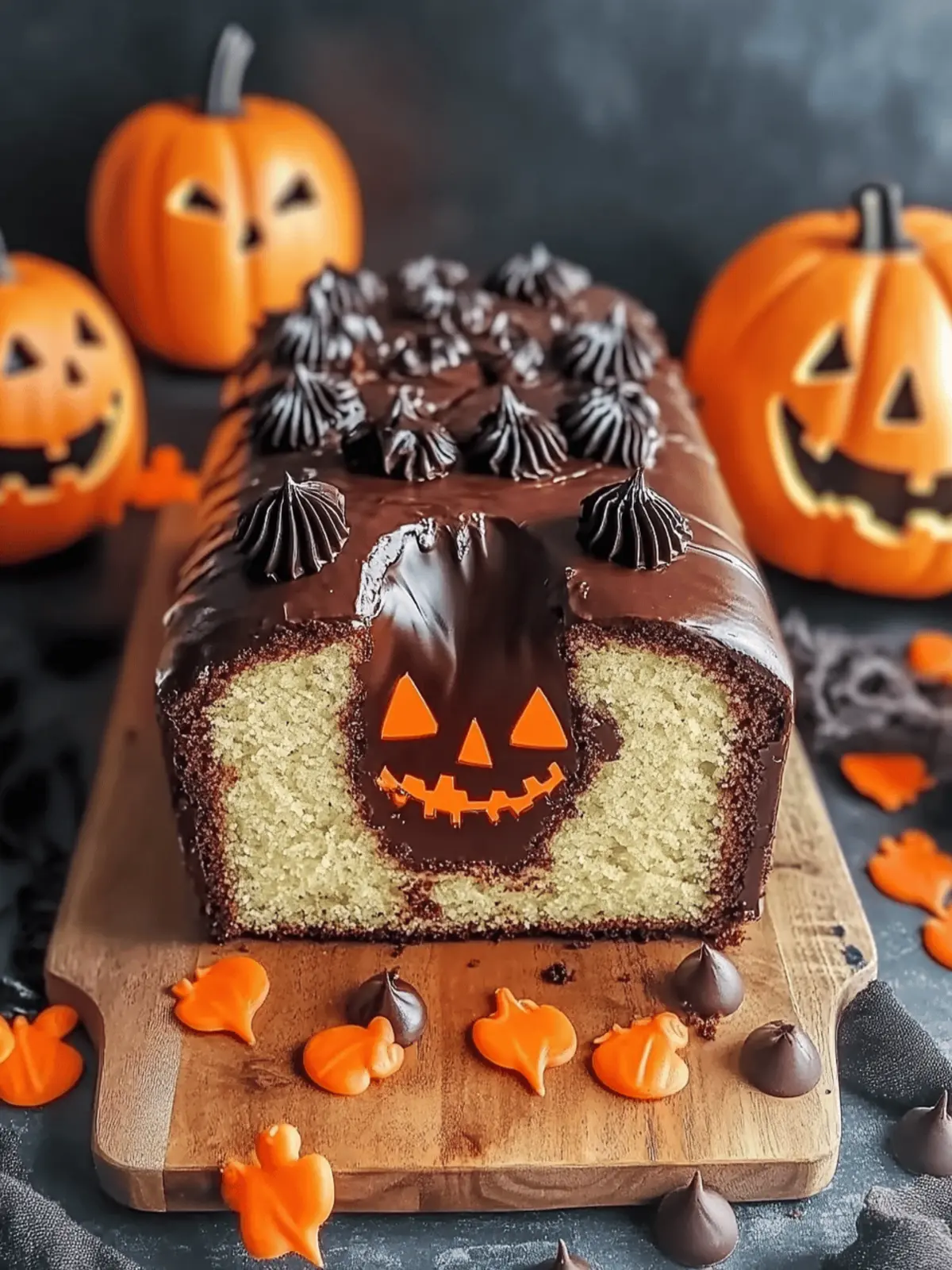 Halloween Chocolate Pound Cake with a Fun Bat Surprise 3 Halloween Chocolate Pound Cake