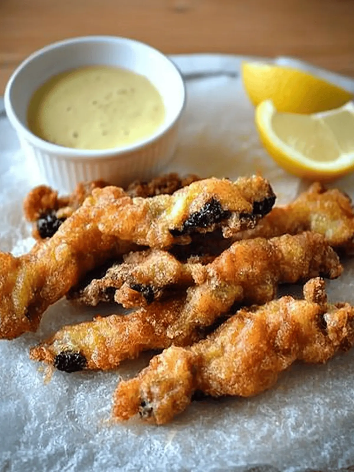 Crispy Fried Mushrooms with Zesty Meyer Lemonnaise Delight 2 Fried Mushrooms