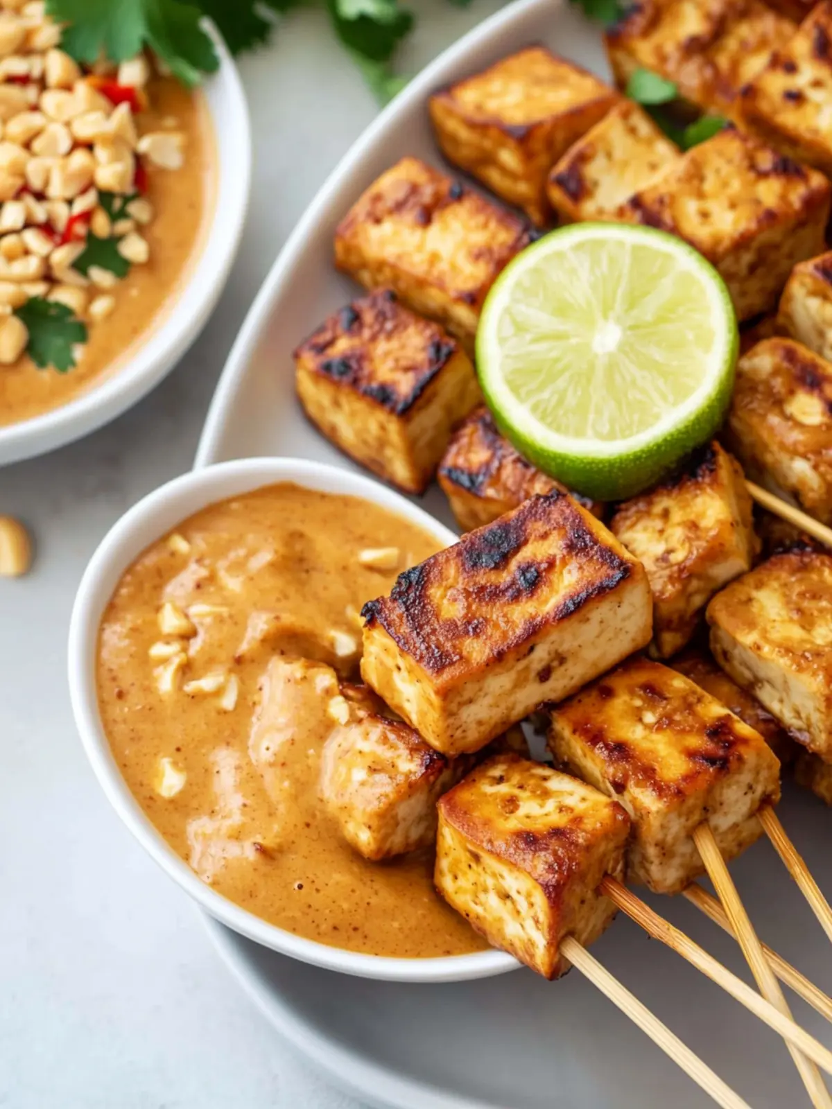 Irresistible Tofu Satay with Vegan Peanut Sauce Recipe 2 Tofu Satay with Vegan Peanut Sauce