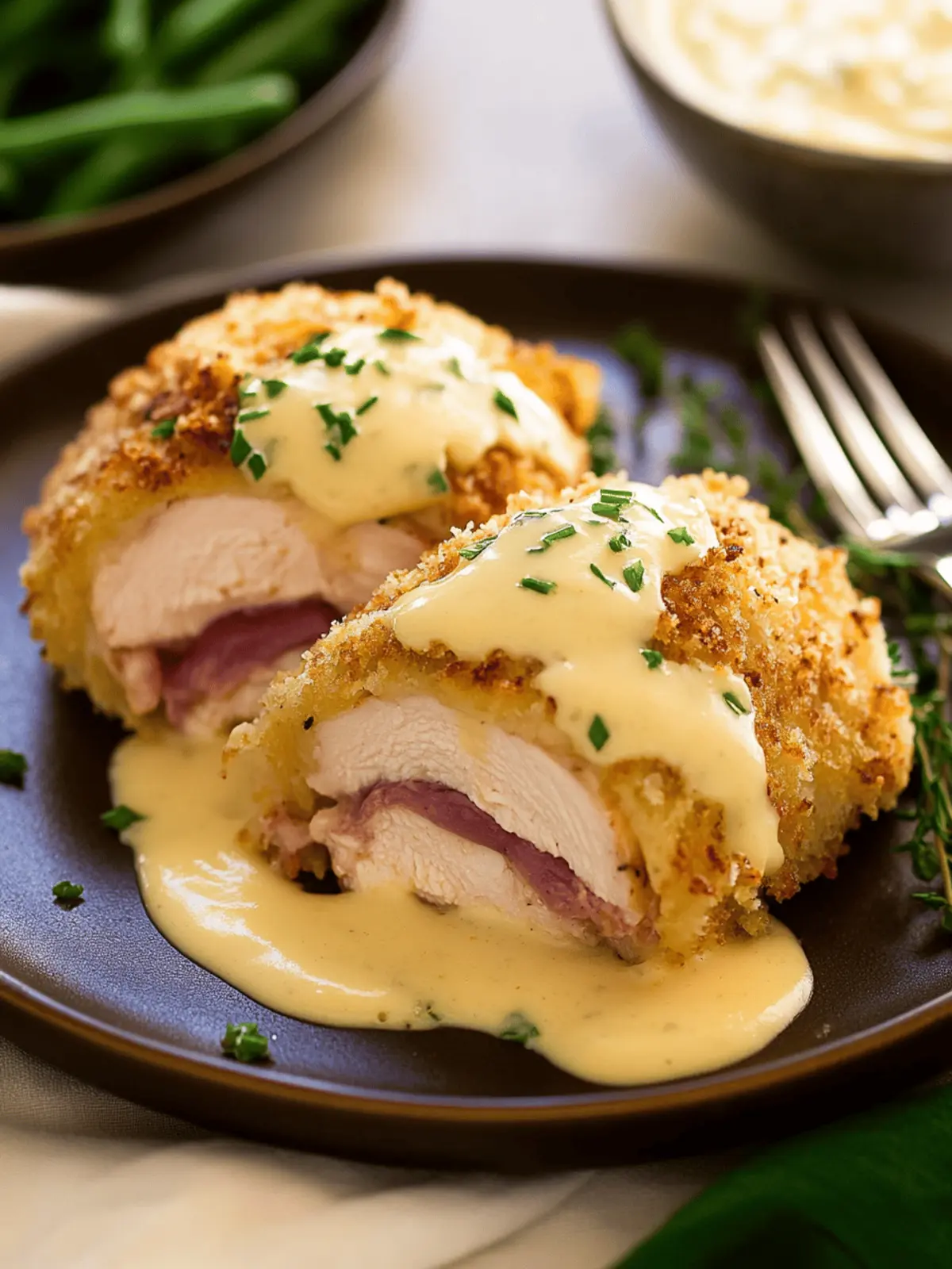 Savory Chicken Cordon Bleu with Creamy Honey Mustard Sauce 3 Chicken Cordon Bleu