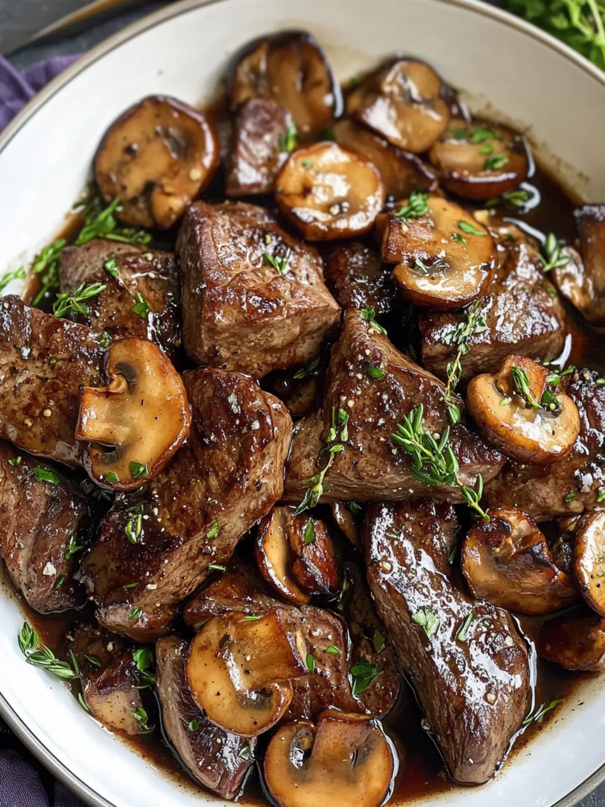 Balsamic Glazed Steak Tips and Mushrooms Steal the Show! 3 Balsamic Glazed Steak Tips and Mushrooms