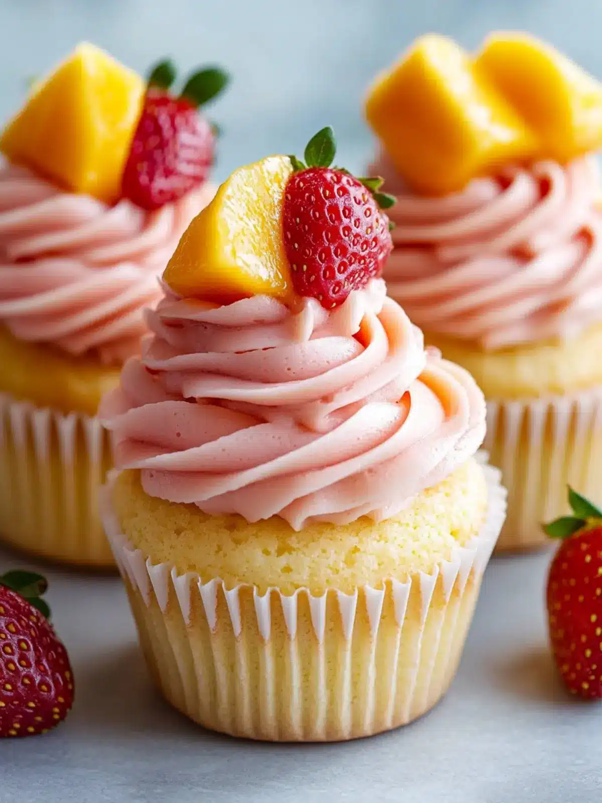 Delightful Mango Strawberry Sunset Cupcakes for Any Occasion 2 Mango Strawberry Sunset Cupcakes