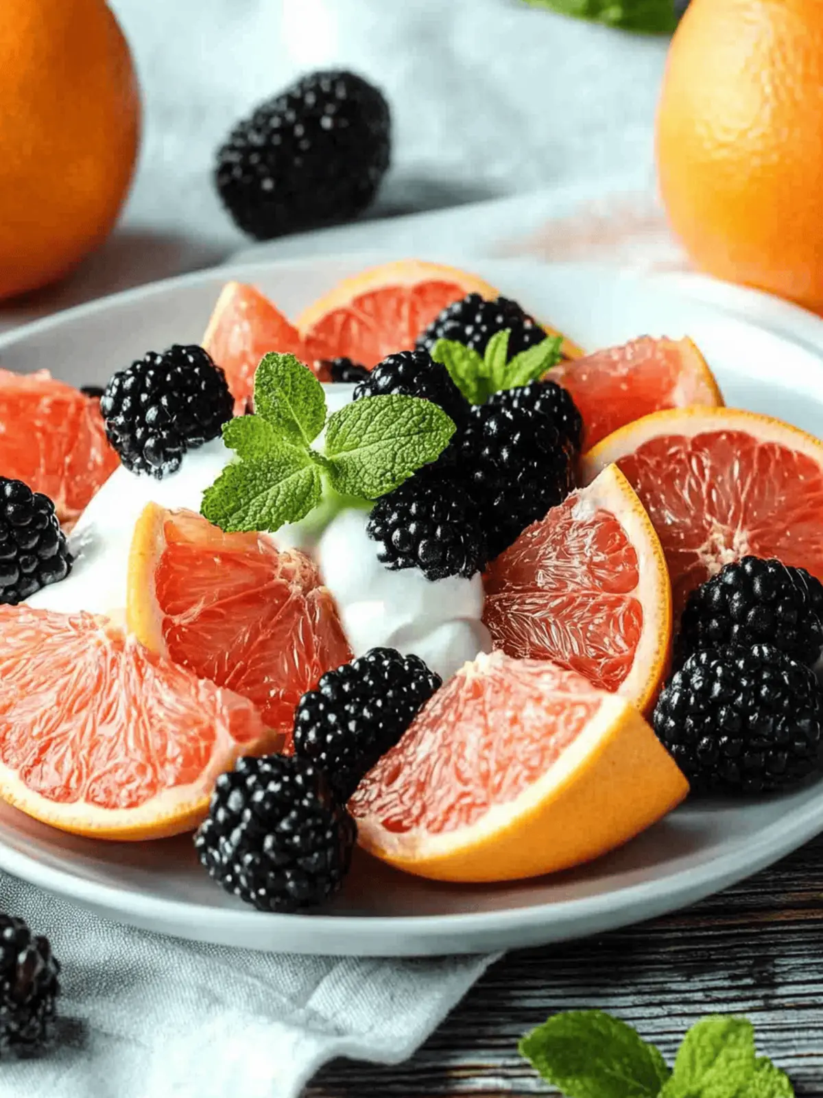 Fresh Fruit Salad Grapefruit Bliss with Blackberries and Mint 4 Fresh Fruit Salad Grapefruit