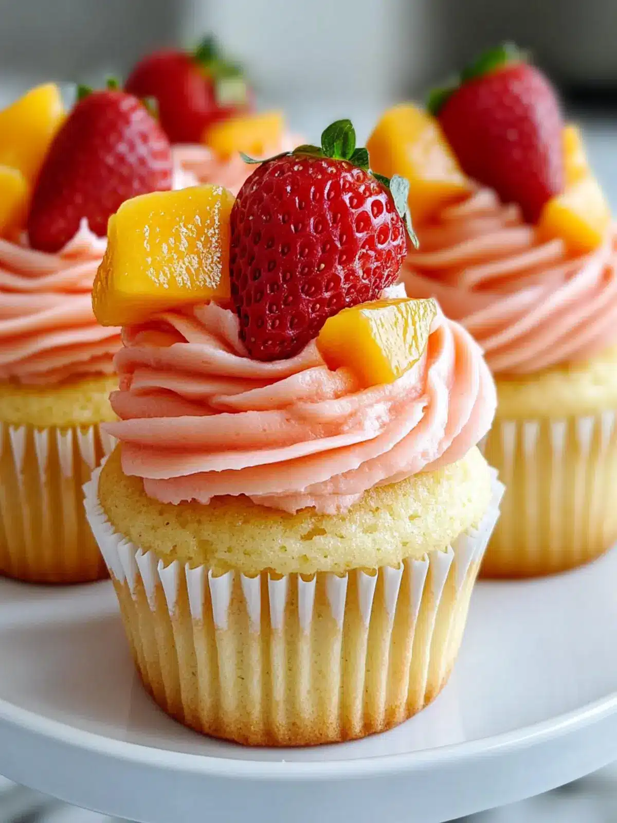 Delightful Mango Strawberry Sunset Cupcakes for Any Occasion 4 Mango Strawberry Sunset Cupcakes