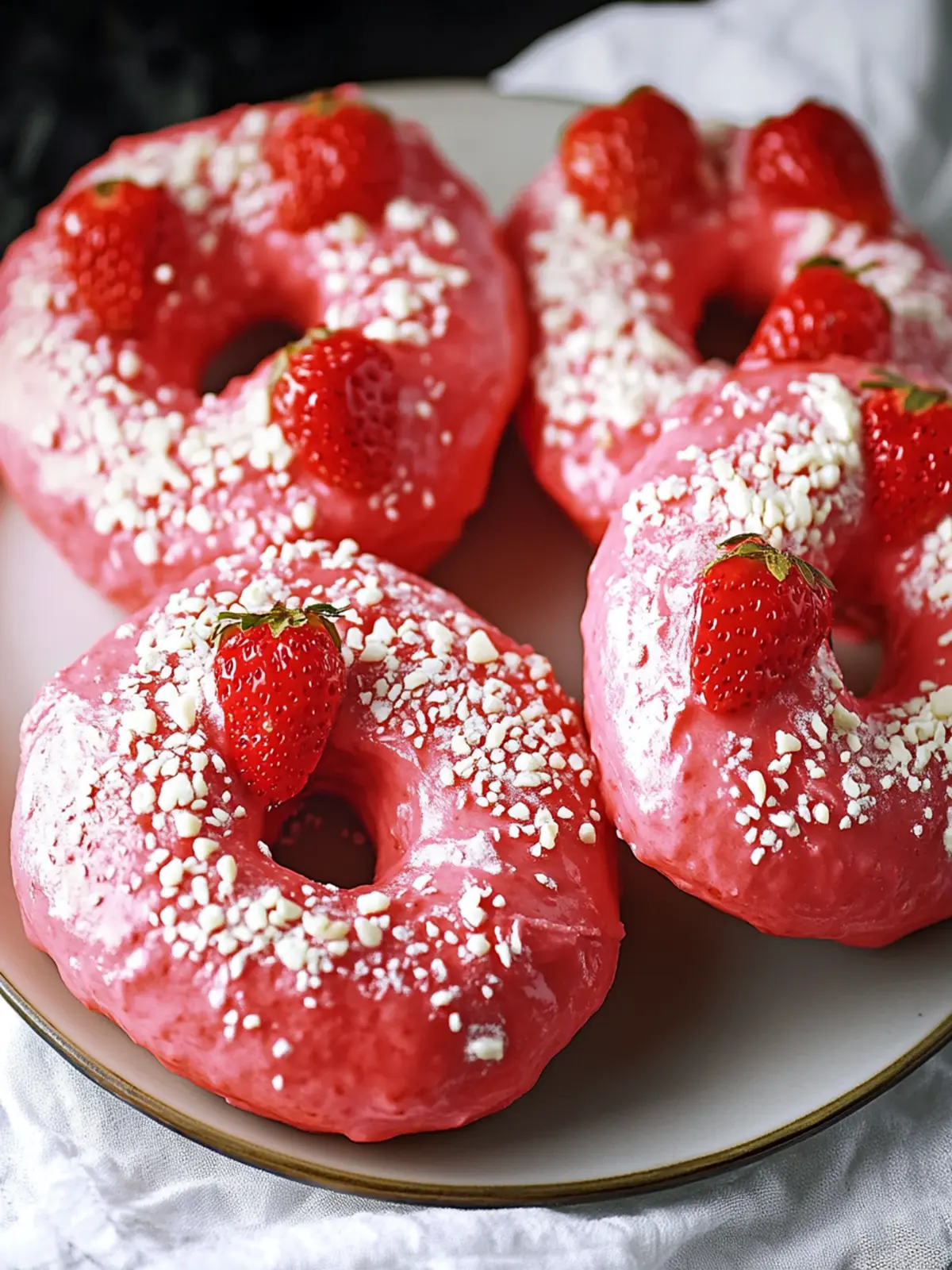 Delicious Strawberry Bagels with Sweet Cream Cheese Spread 4 Strawberry Bagels