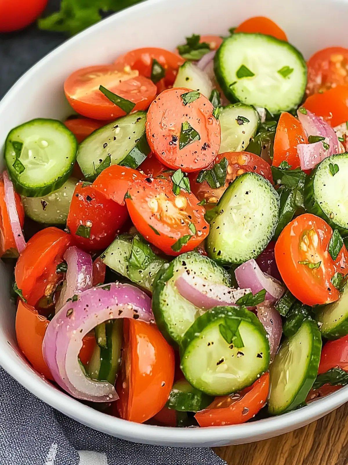 Crisp Cucumber Tomato Red Onion Salad for Fresh Summer Vibes 4 Cucumber Tomato Red Onion Salad