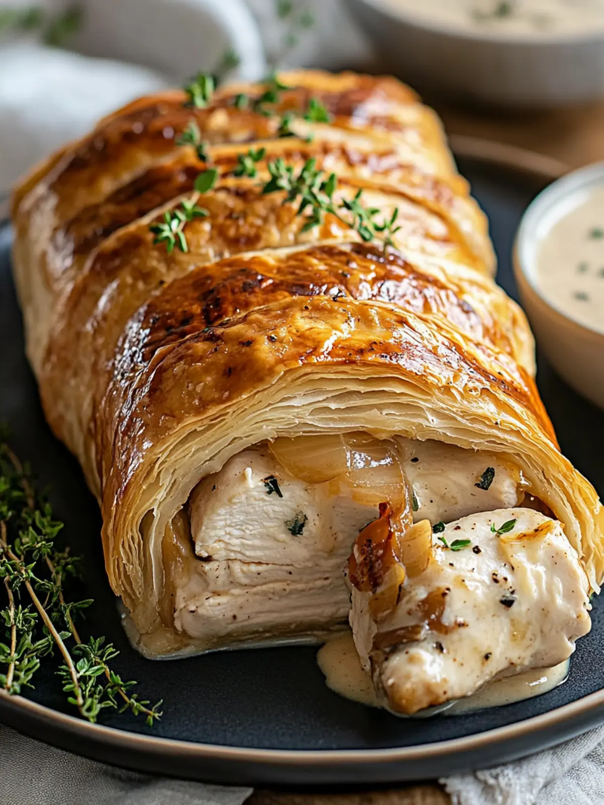 Savor Homemade Chicken Wellington with Dijon Cream Sauce 2 Chicken Wellington