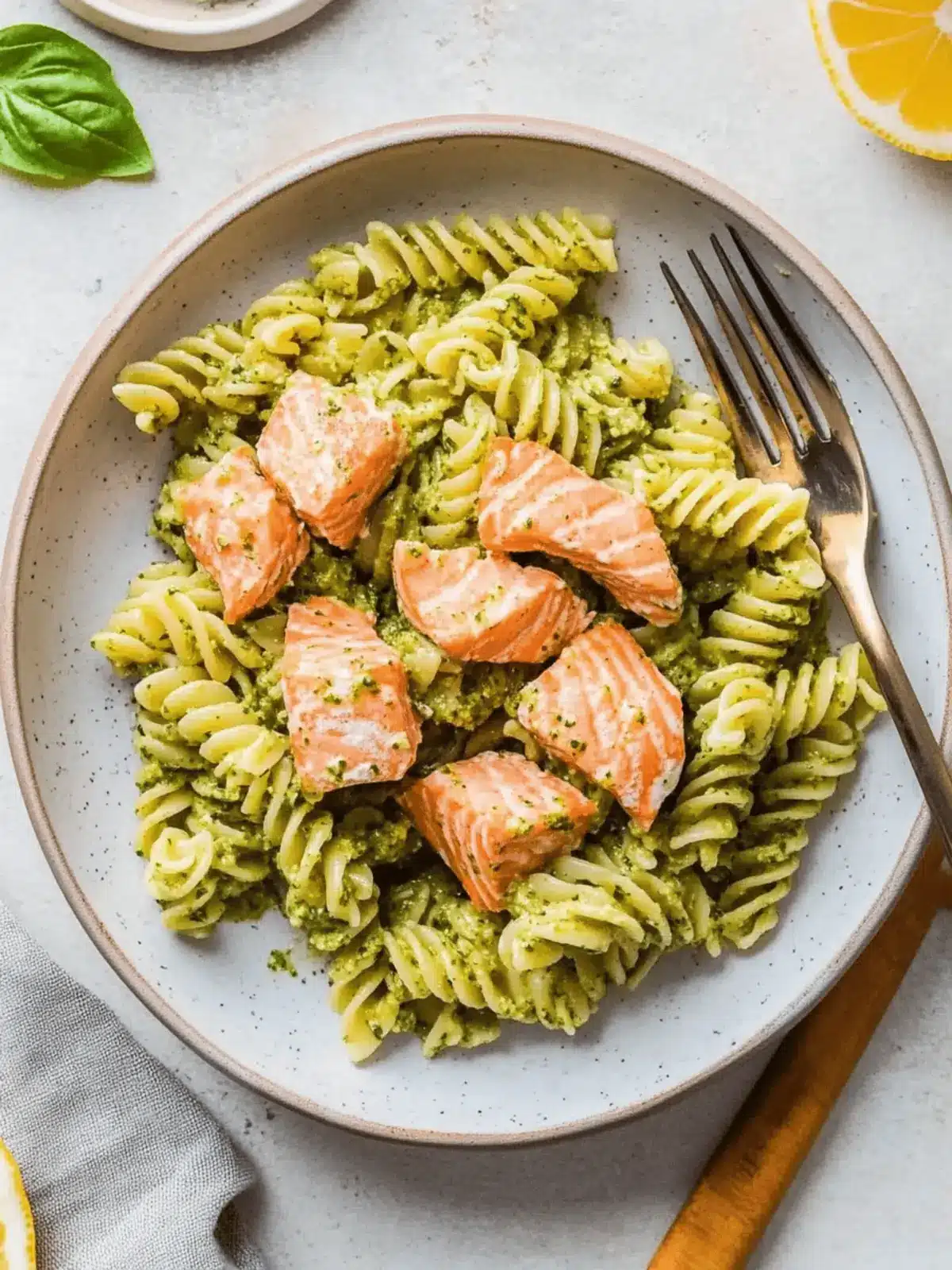 Delicious Salmon Pesto Pasta in Just 20 Minutes 4 Salmon Pesto Pasta