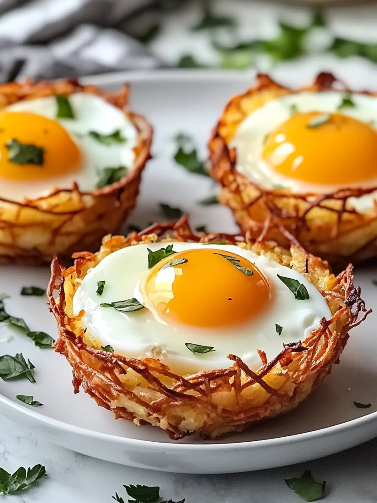 Eggs in Hash Brown Baskets: Customizable Breakfast Bliss 3 Eggs in Hash Brown Baskets