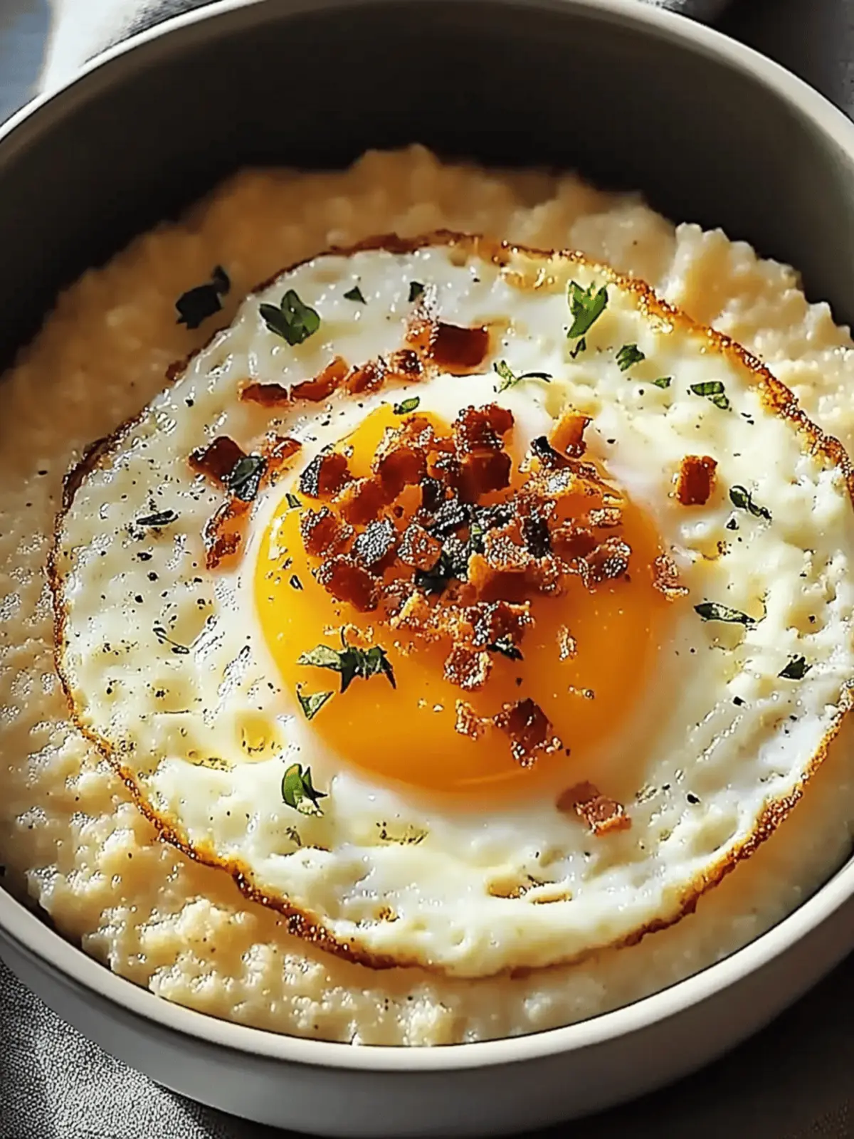 Creamy Cheesy Grits with Fried Egg: A Comfort Food Delight 3 Cheesy Grits with Fried Egg