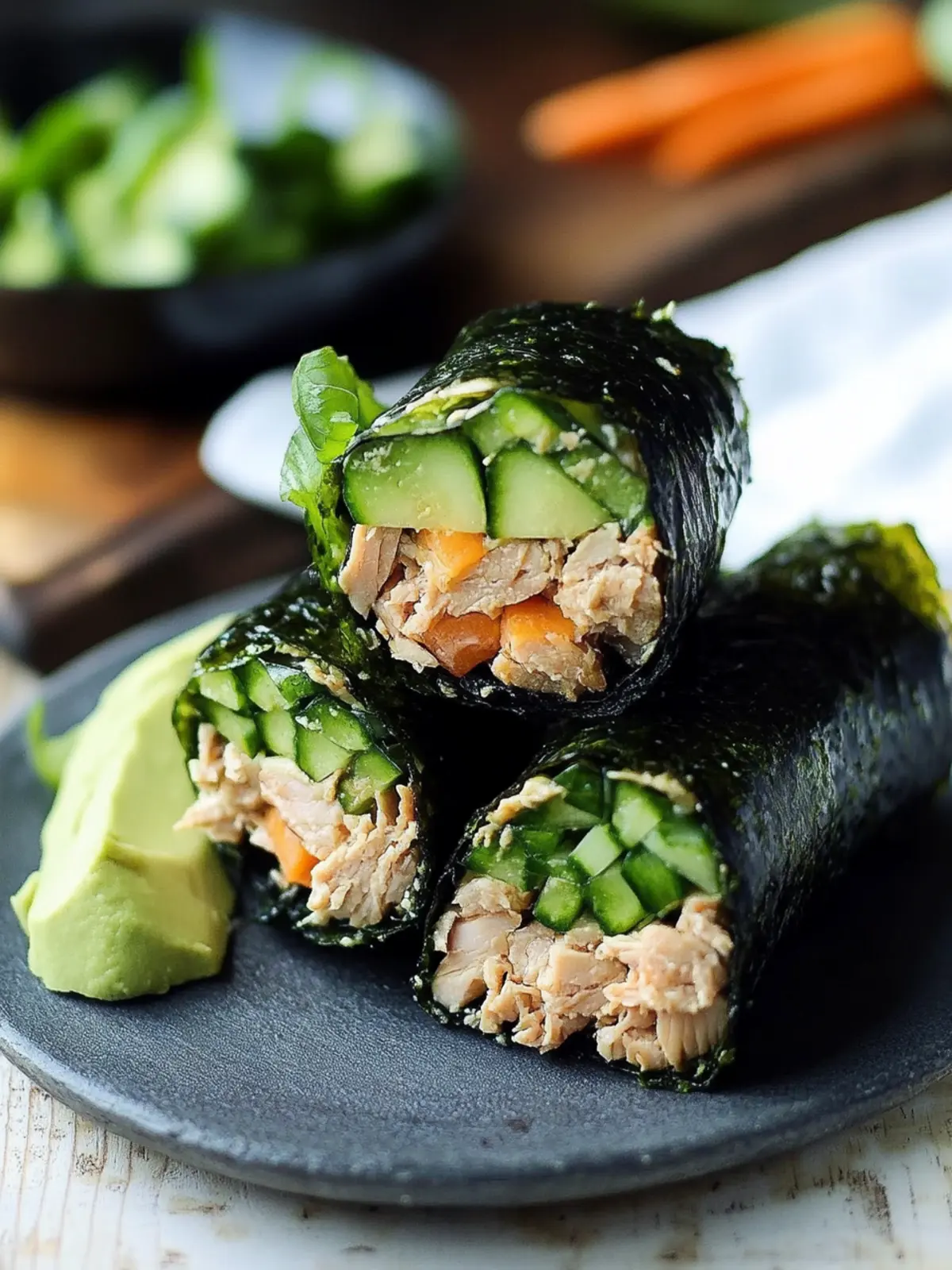 Delicious Nori Wraps with Paleo Tuna Salad for Quick Lunches 2 Nori Wraps with Paleo Tuna Salad