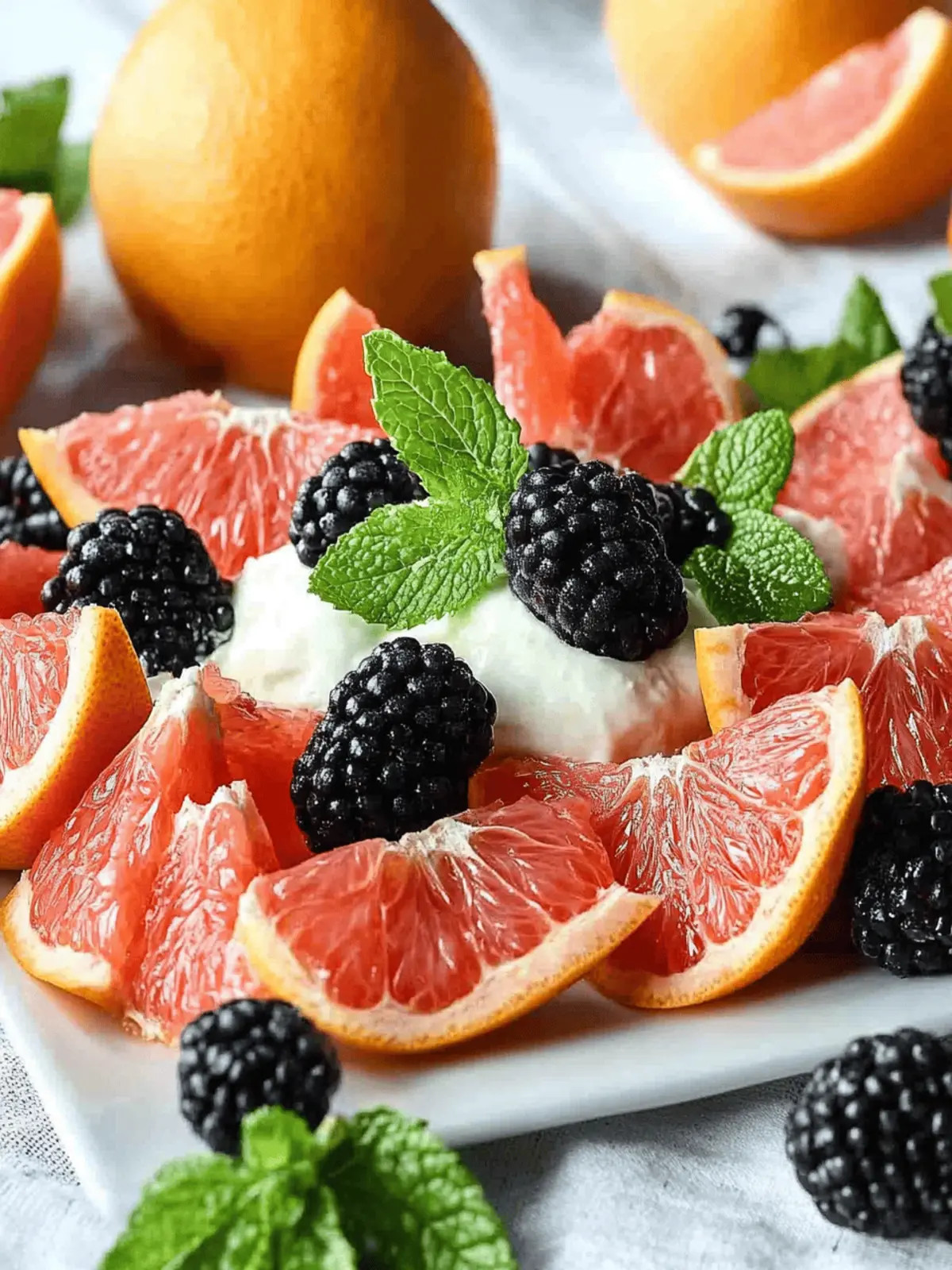 Fresh Fruit Salad Grapefruit Bliss with Blackberries and Mint 3 Fresh Fruit Salad Grapefruit