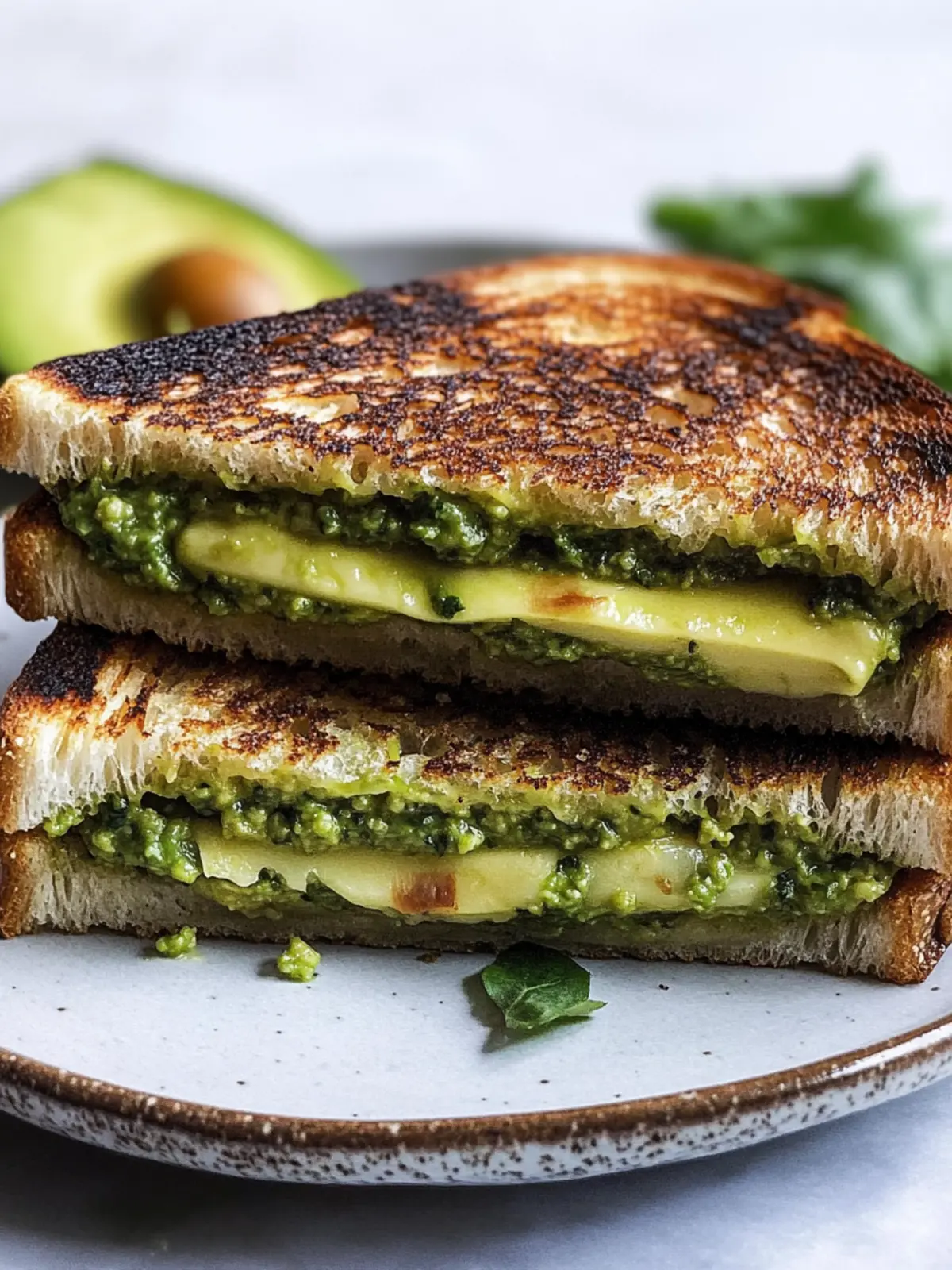 Vegan Avocado Pesto Grilled Cheese That's Pure Comfort 2 Vegan Avocado Pesto Grilled Cheese